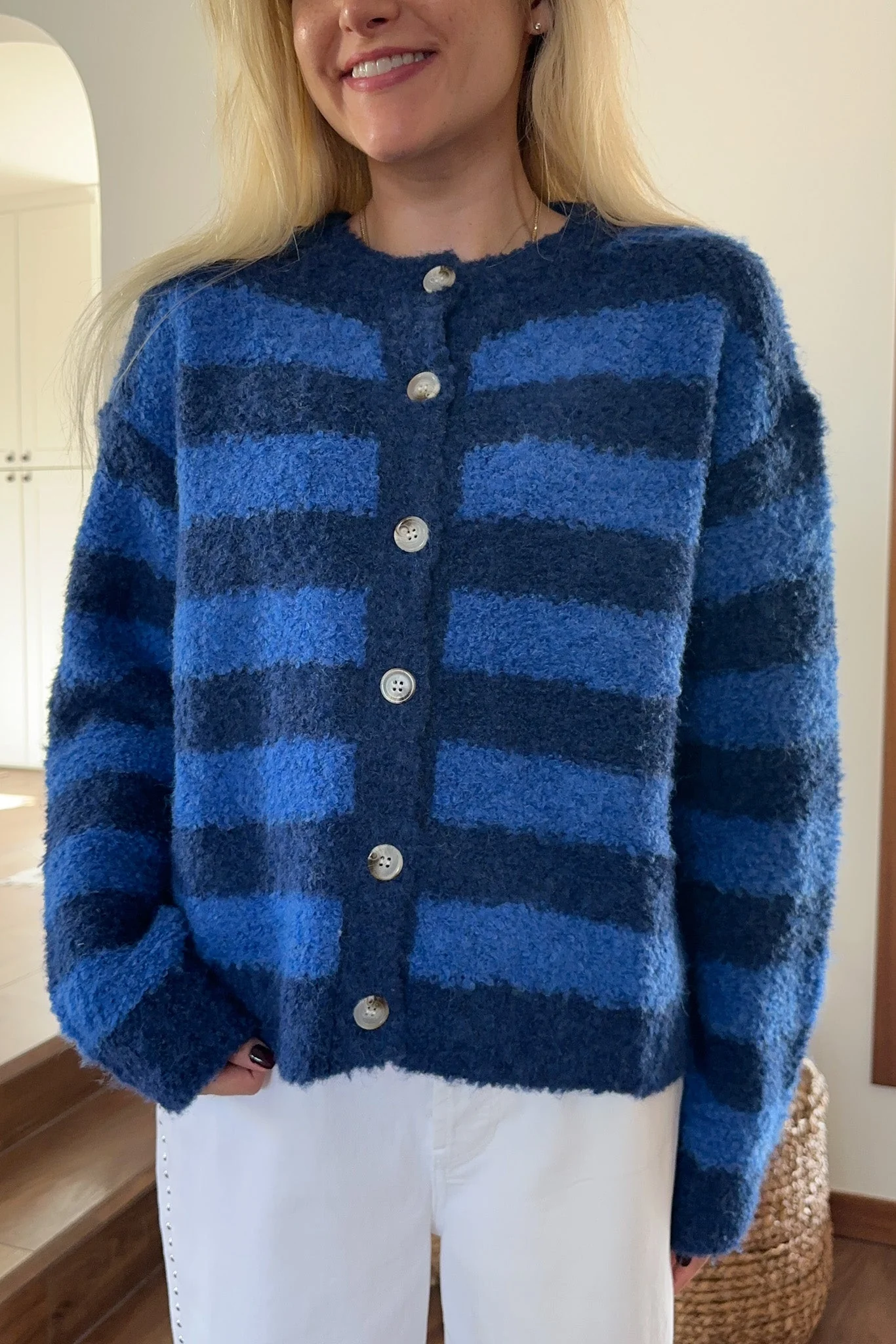 Stevie Brushed Striped Button Up Cardigan - Image 2