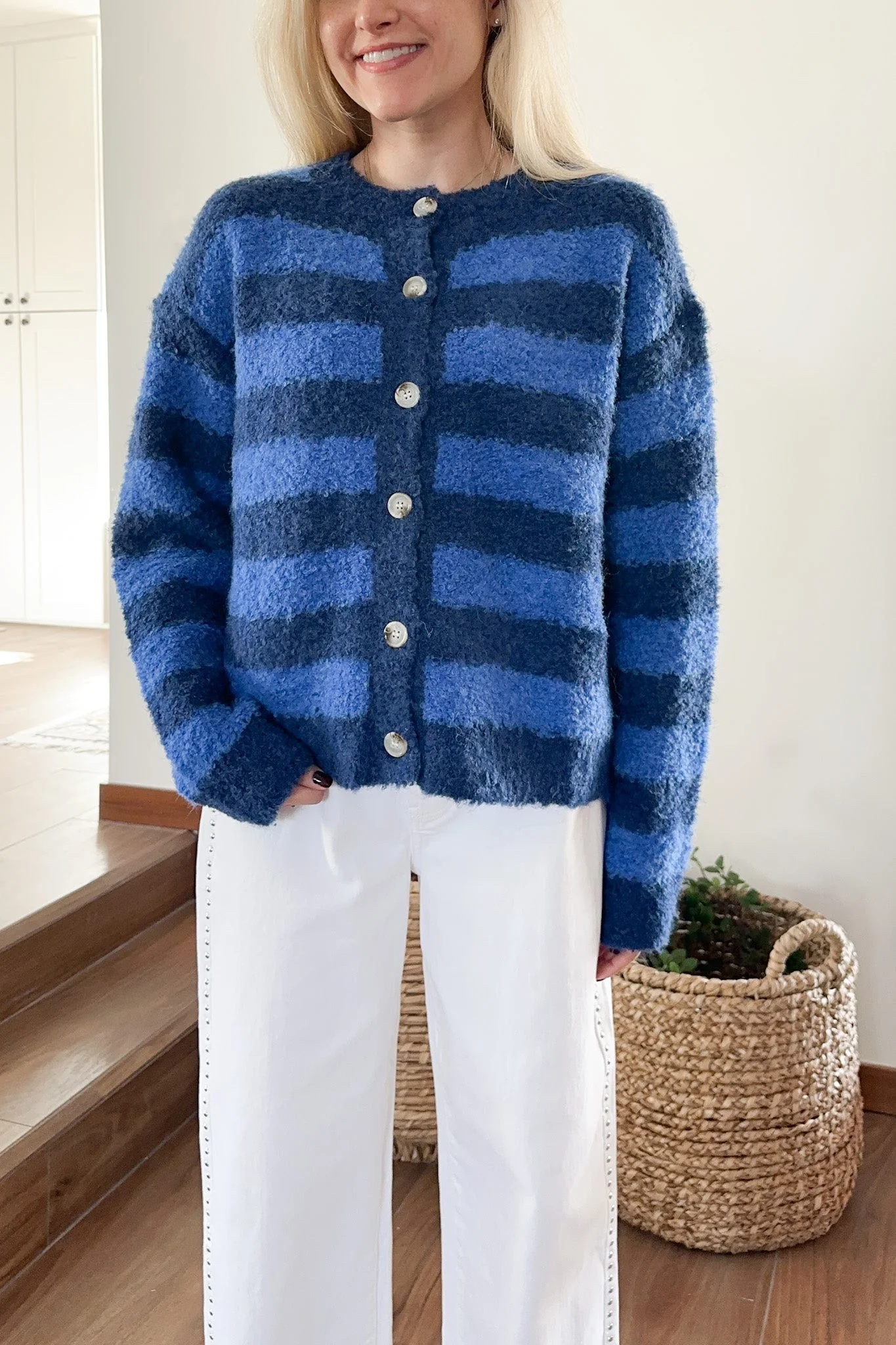 Stevie Brushed Striped Button Up Cardigan - Image 3