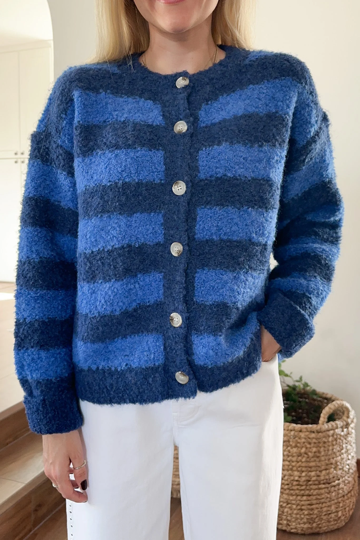 Stevie Brushed Striped Button Up Cardigan - Image 6