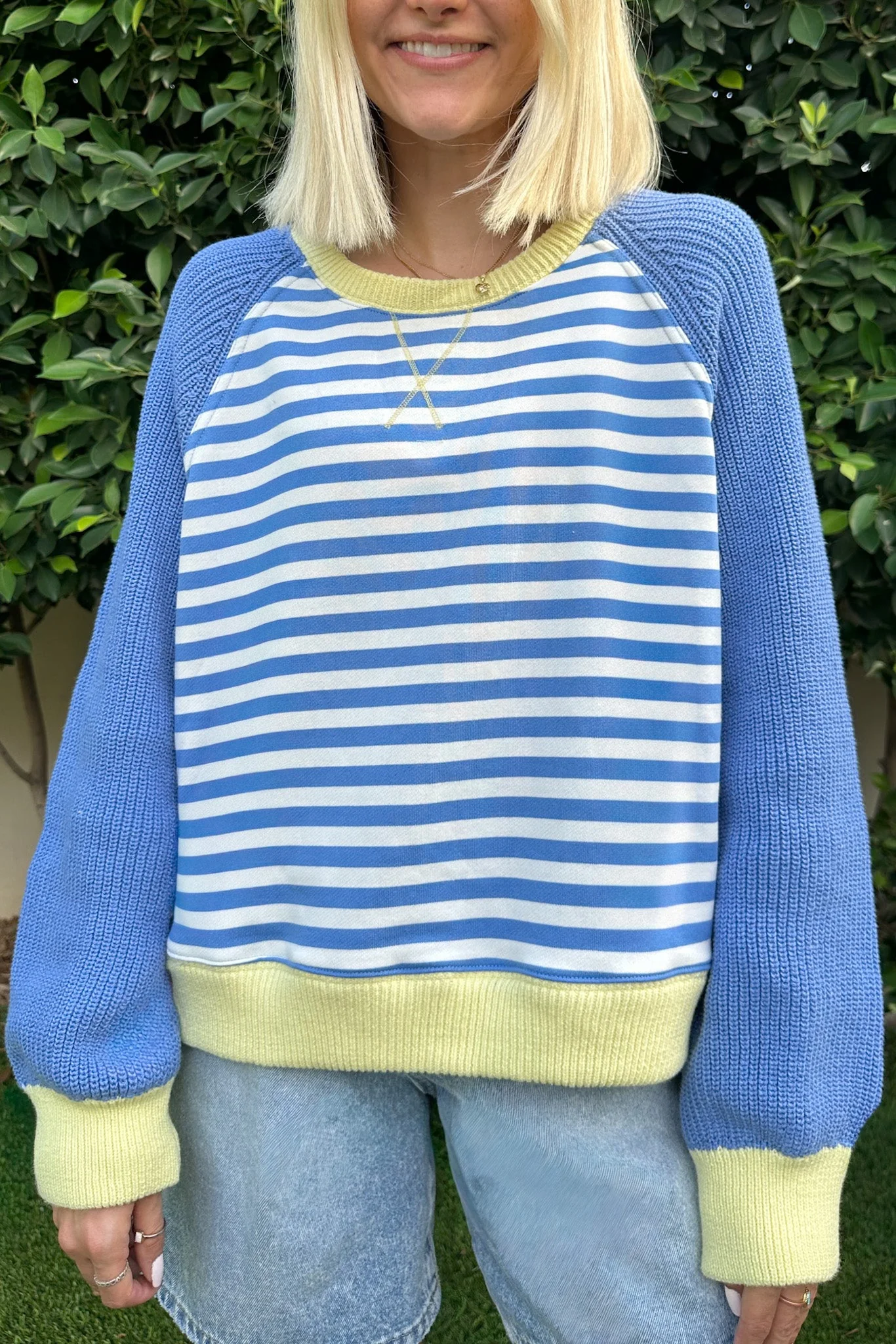 Palmer Stripe Pullover With Raglan Knit Sleeves - Image 4