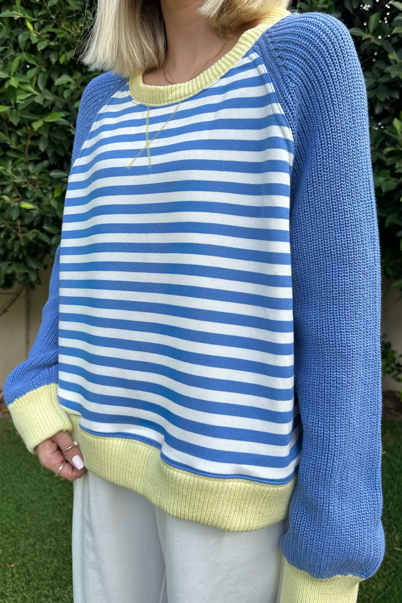 Palmer Stripe Pullover With Raglan Knit Sleeves - Image 6