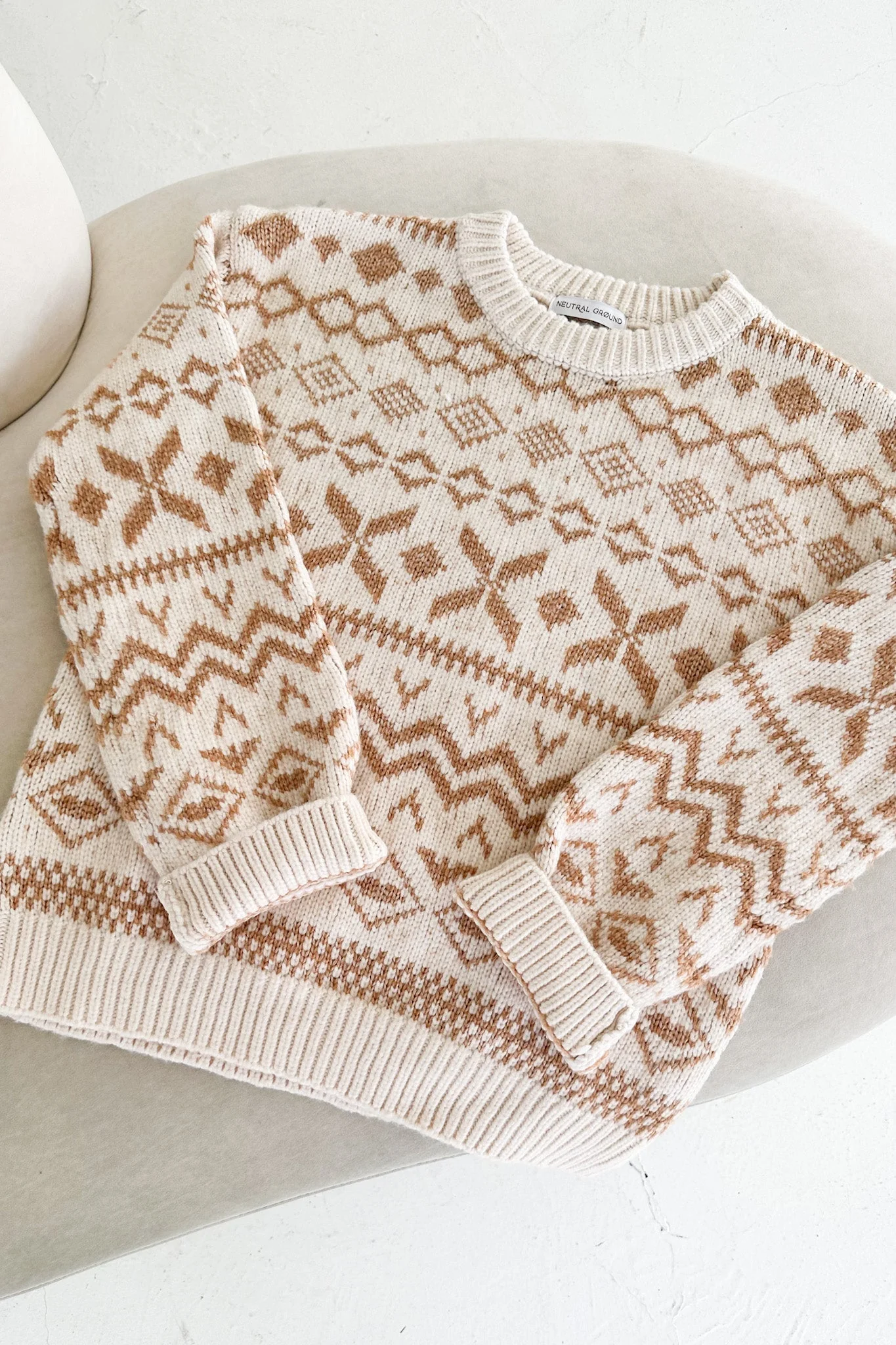 Sugar Cookie Jacquard Knit Sweater