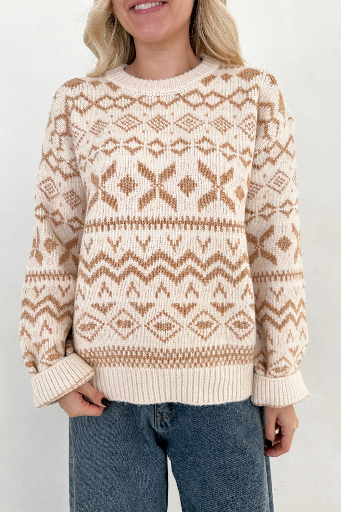 Sugar Cookie Jacquard Knit Sweater - Image 2