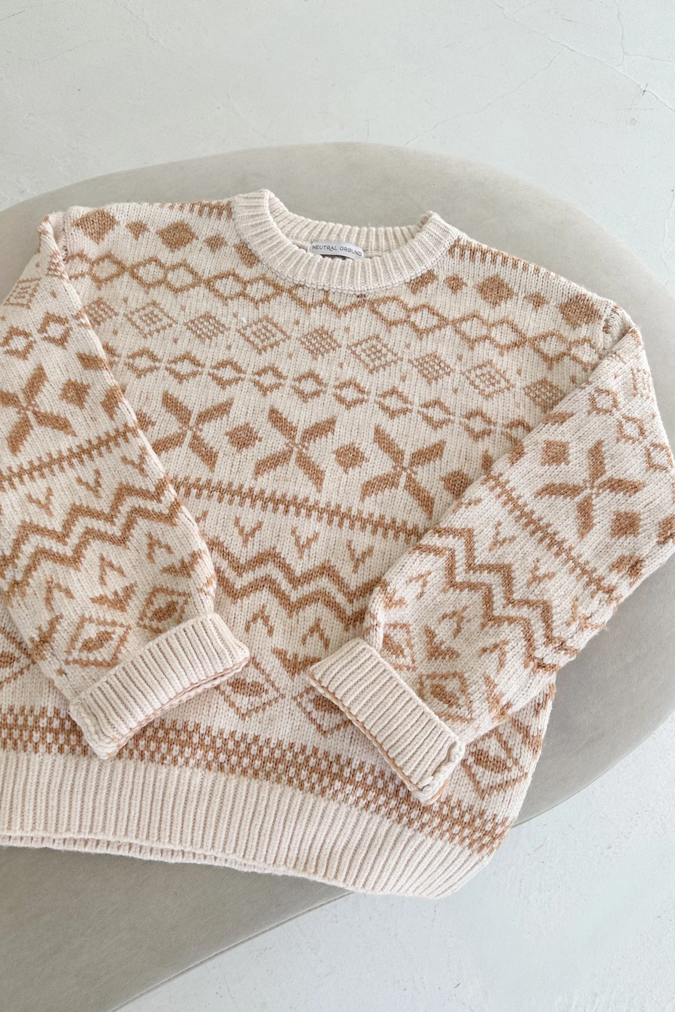 Sugar Cookie Jacquard Knit Sweater - Image 3