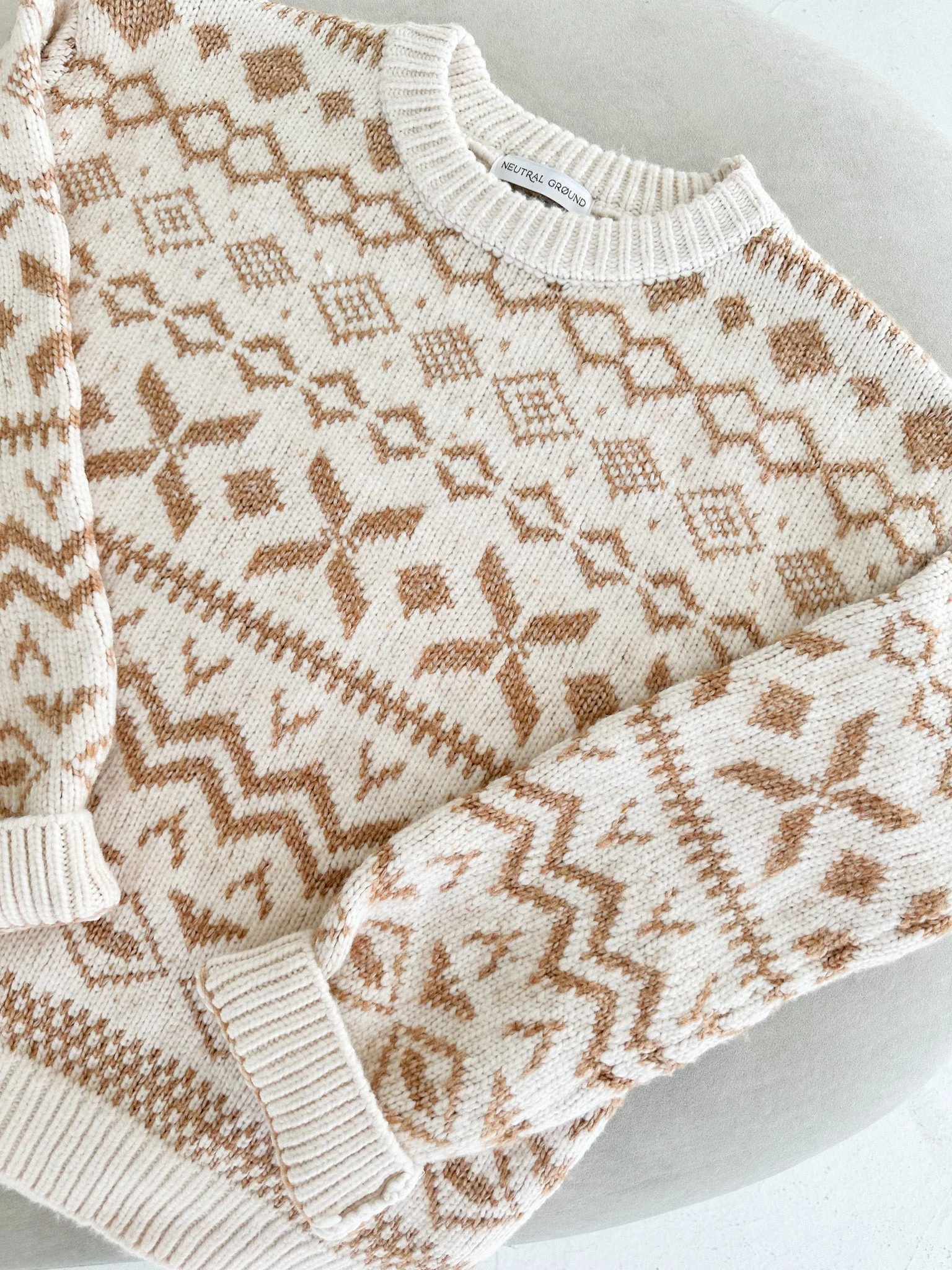 Sugar Cookie Jacquard Knit Sweater - Image 4