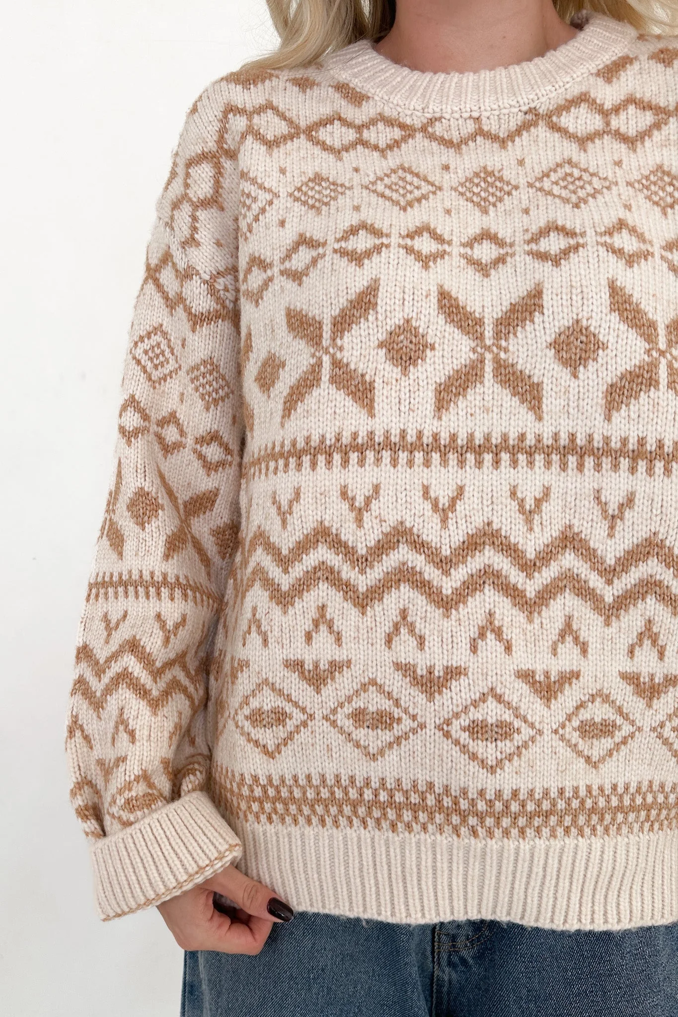 Sugar Cookie Jacquard Knit Sweater - Image 5