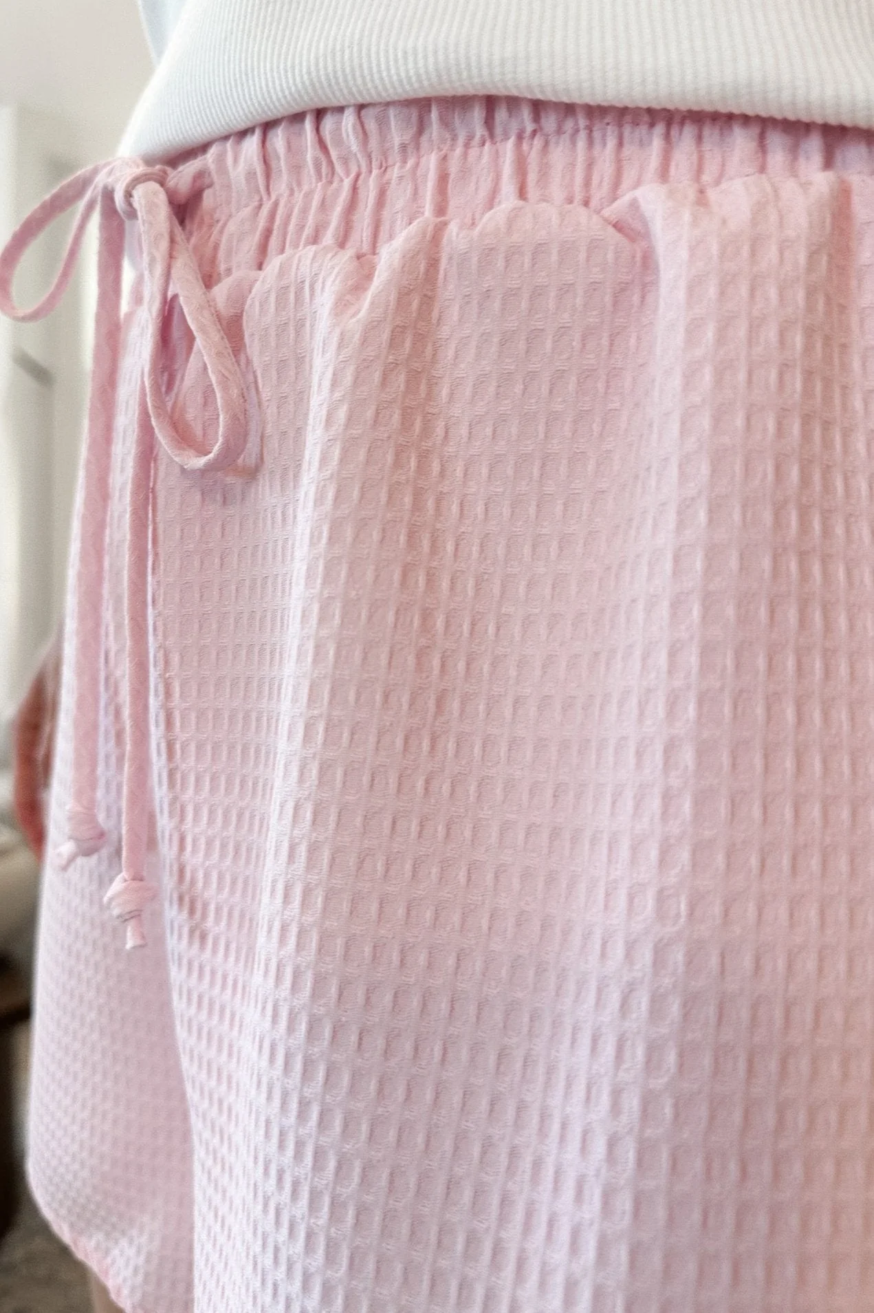 Summertime Waffle Shorts in Light Pink - Image 4