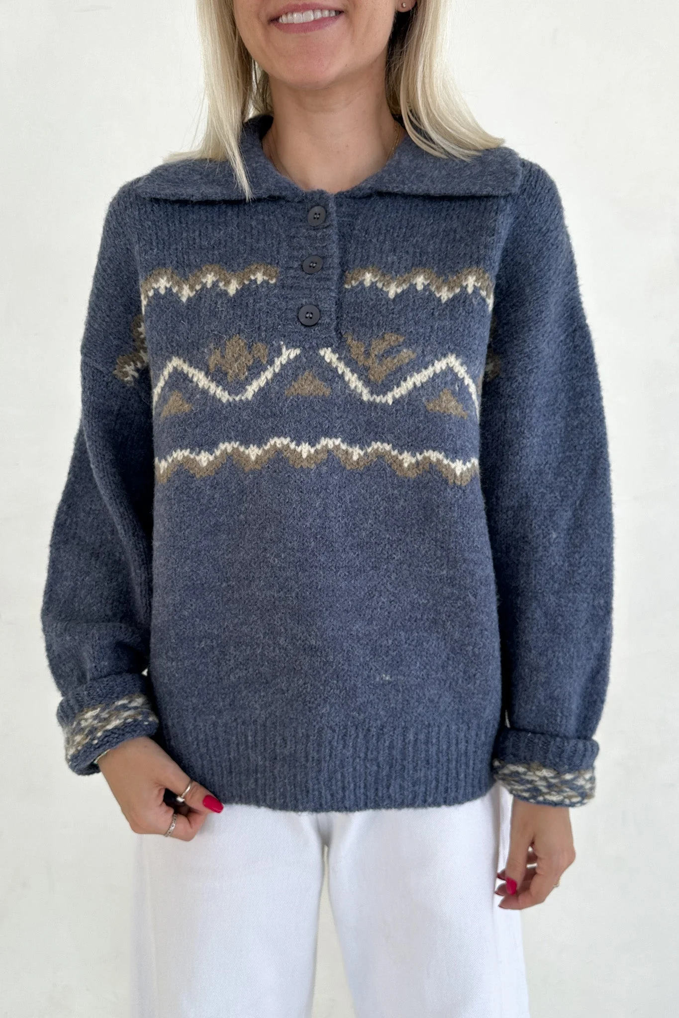 Summit Cozy Knit Polo Sweater