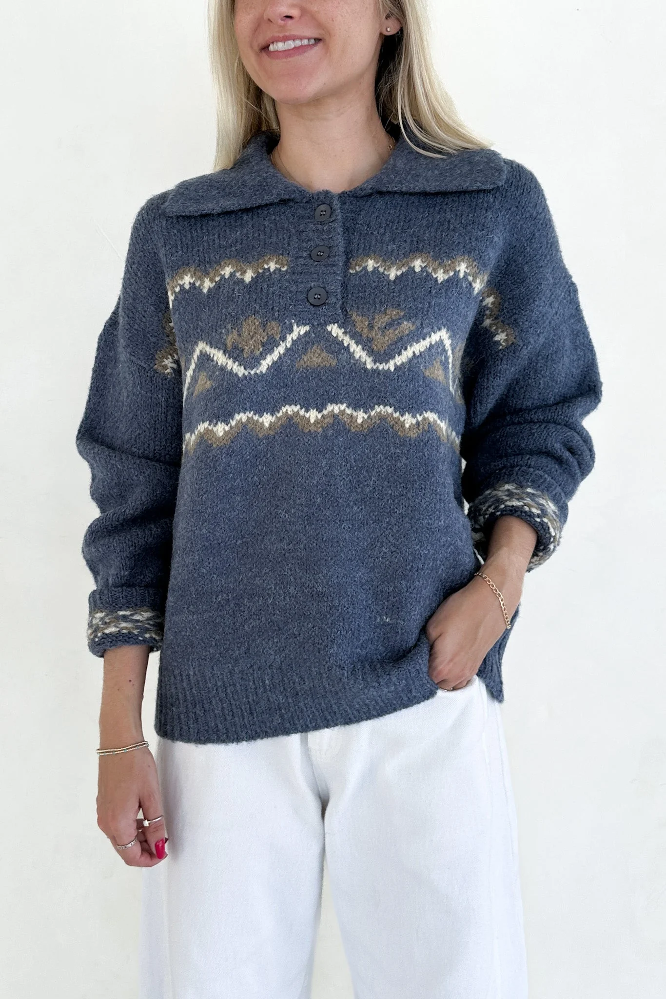 Summit Cozy Knit Polo Sweater - Image 6