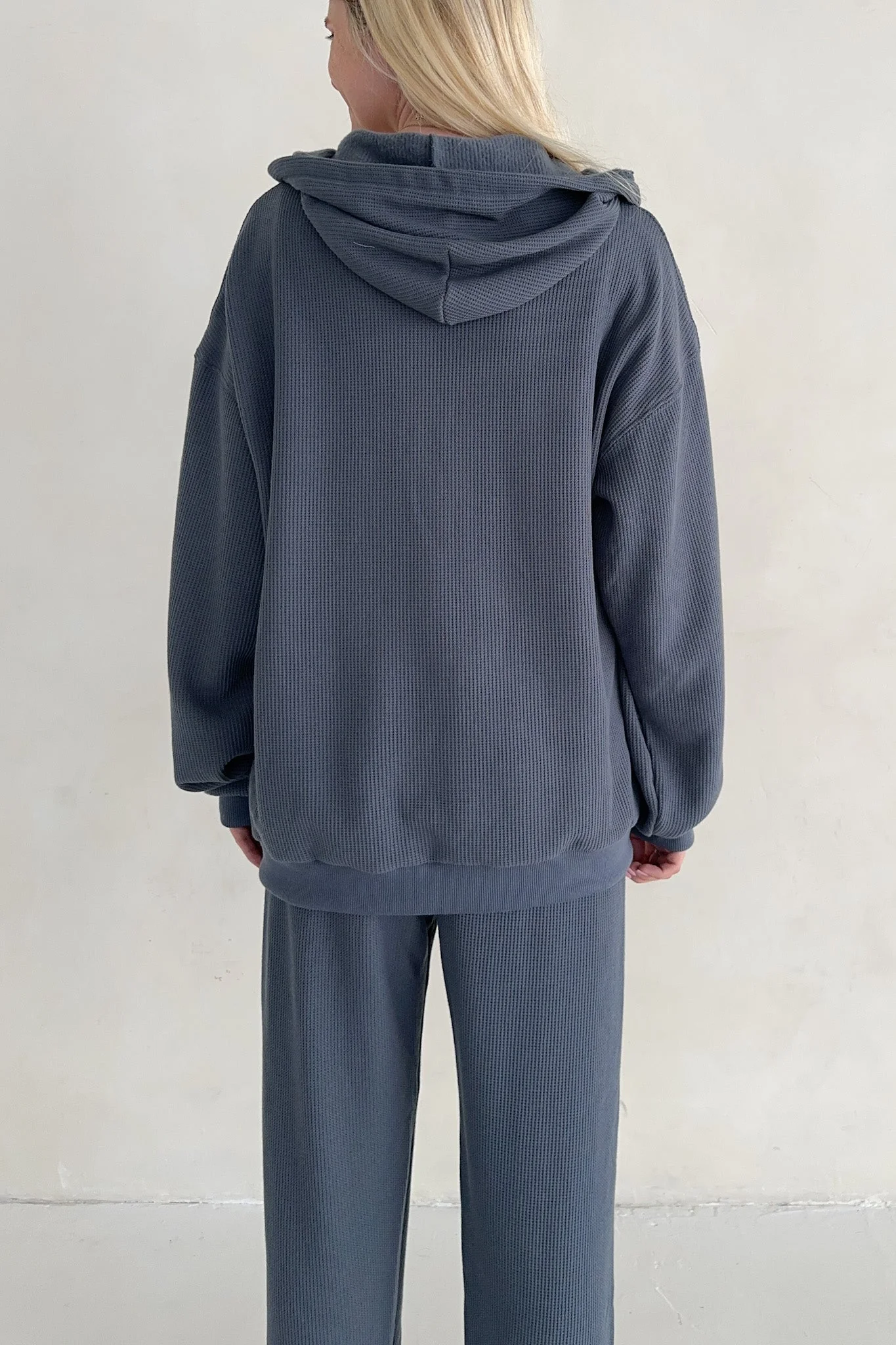 Sundays Waffle Knit Hoodie in London Fog - Image 4