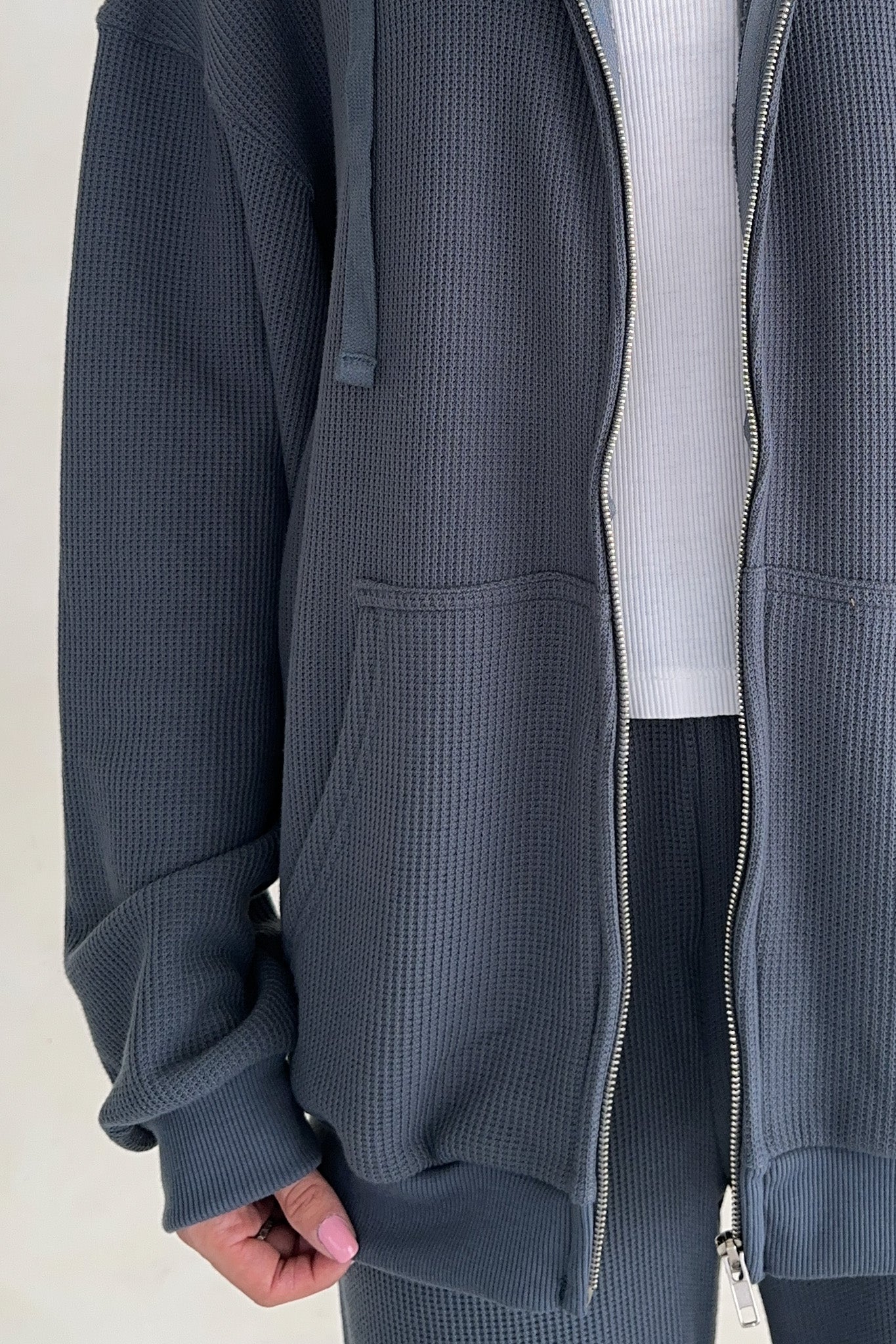 Sundays Waffle Knit Hoodie in London Fog - Image 7