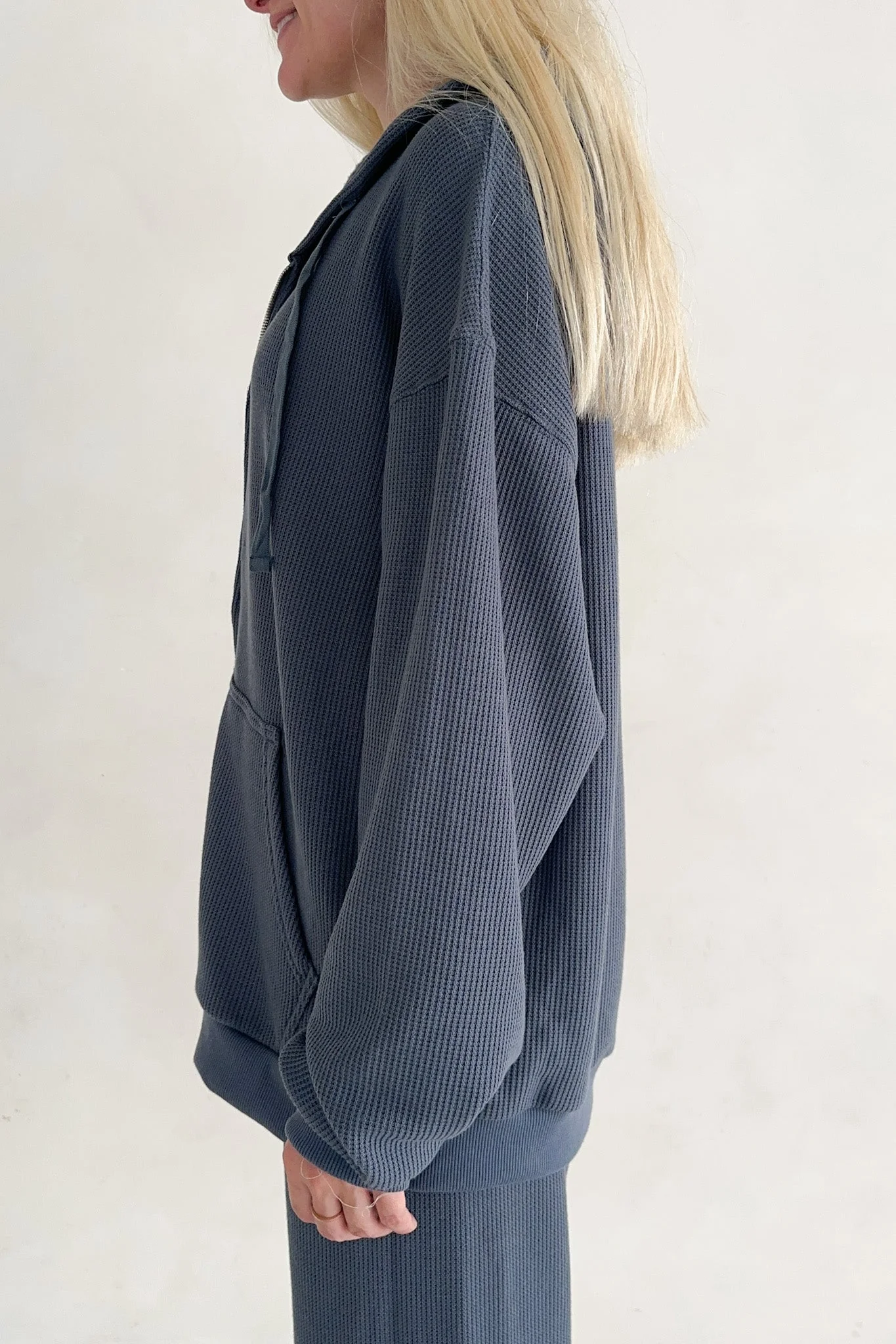 Sundays Waffle Knit Hoodie in London Fog - Image 8