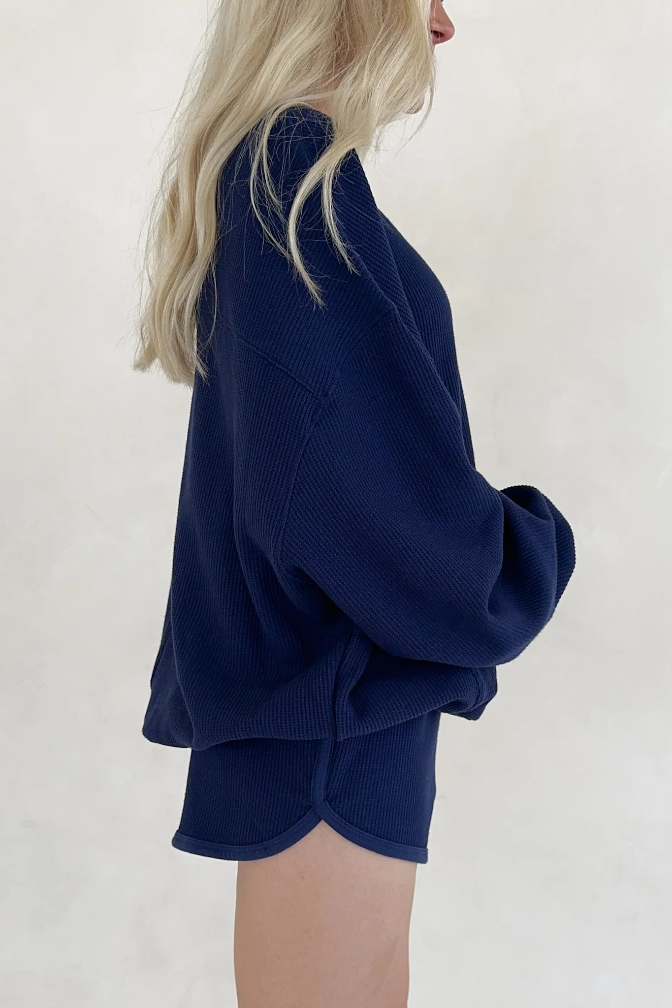 Sundays Waffle Knit Shorts in Blueberry Latte - Image 4