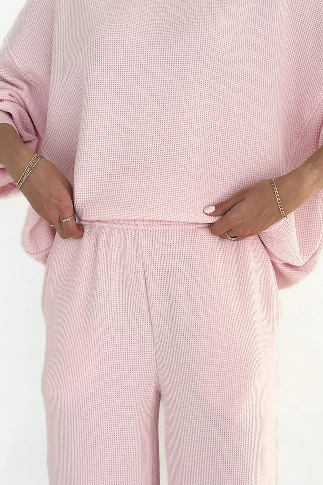 Sundays Waffle Knit Straight Leg Pants in Sweet Pink - Image 6