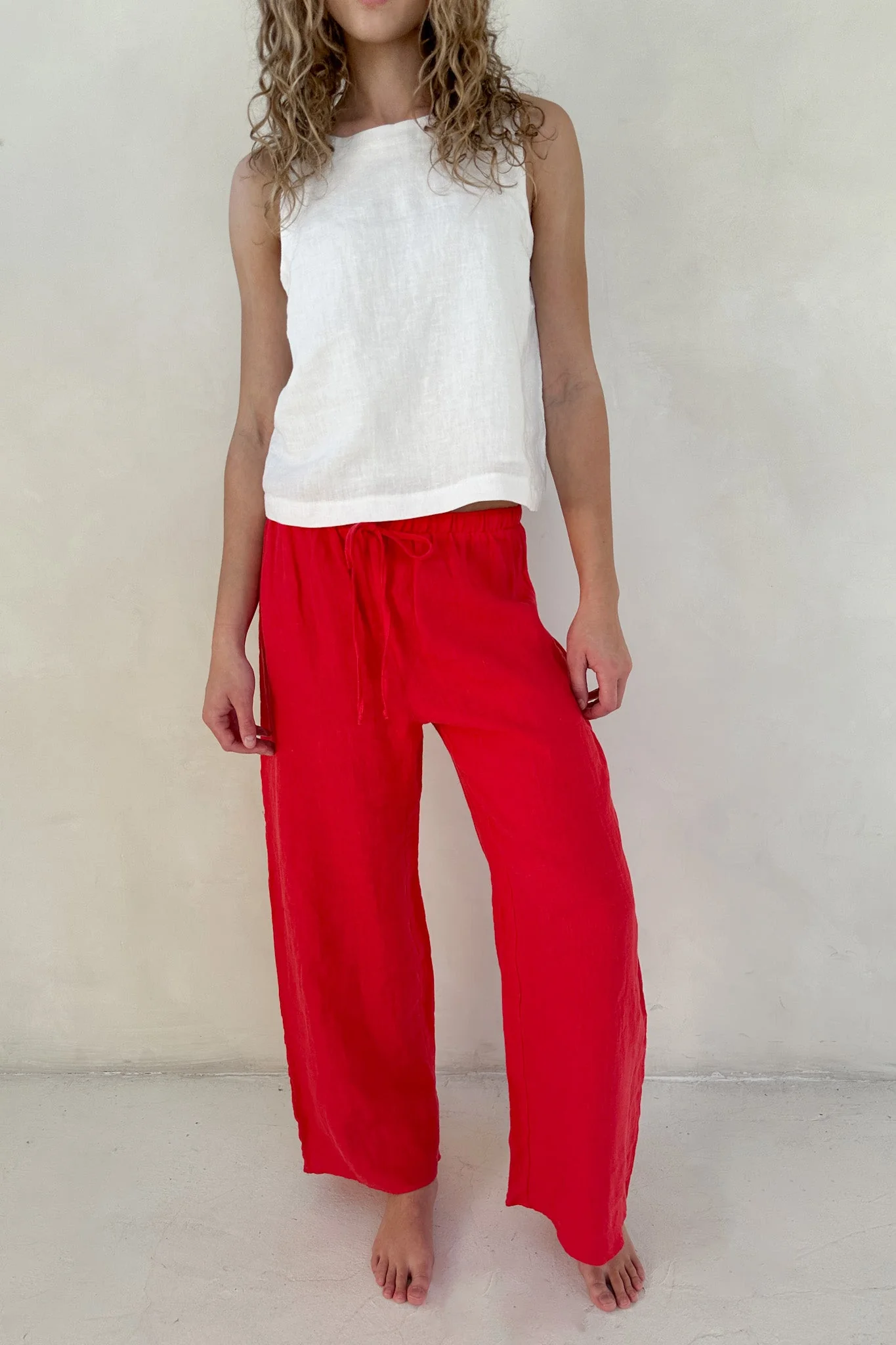 Sunkissed Linen Pants in Americana Red - Image 4