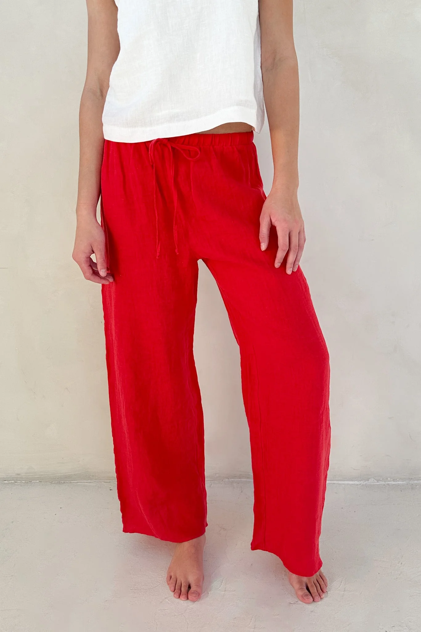 Sunkissed Linen Pants in Americana Red - Image 5