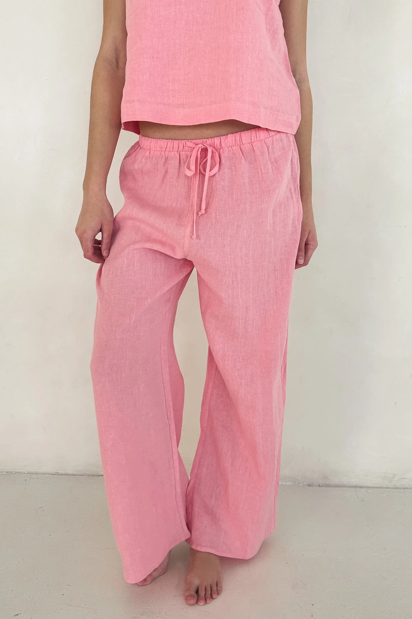 Sunkissed Linen Pants in Bubble Gum