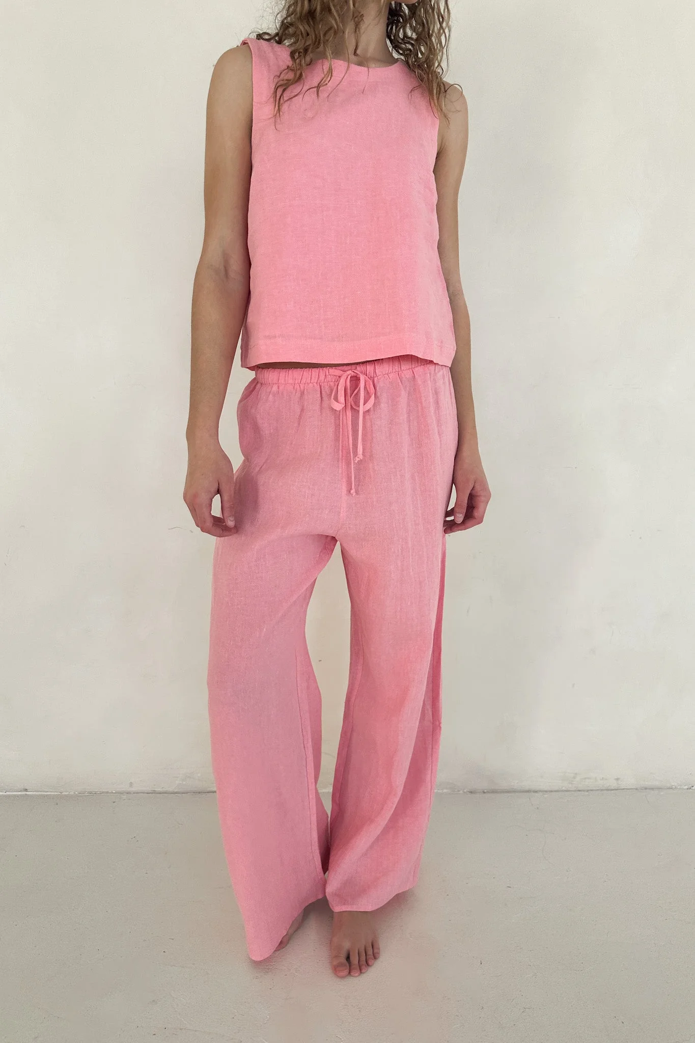 Sunkissed Linen Pants in Bubble Gum - Image 2