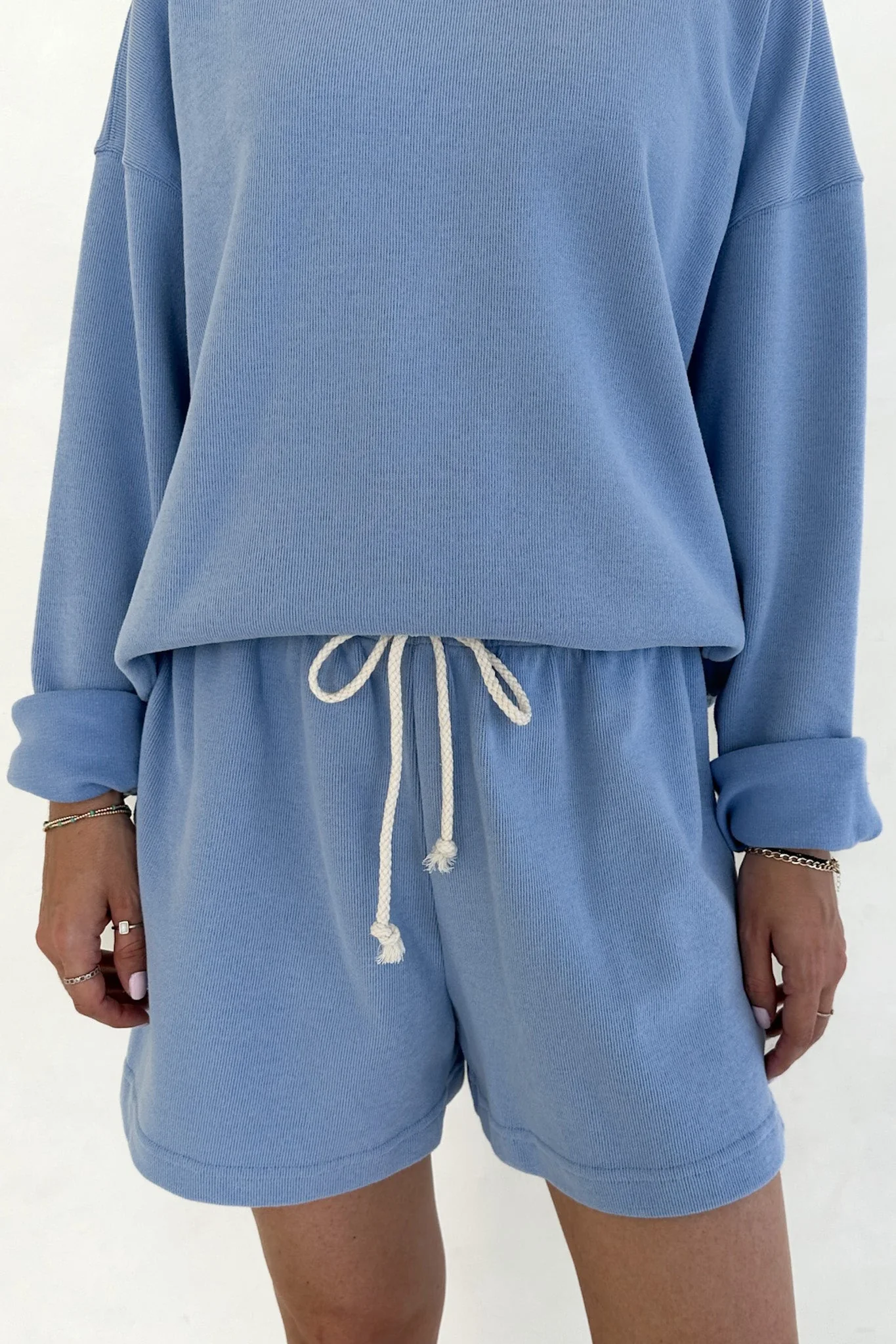 Sunkissed Rope Drawstring Shorts in Bahama Blue - Image 8