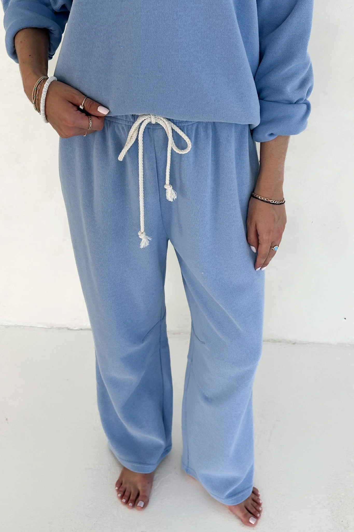 Sunkissed Rope Drawstring Pants in Bahama Blue