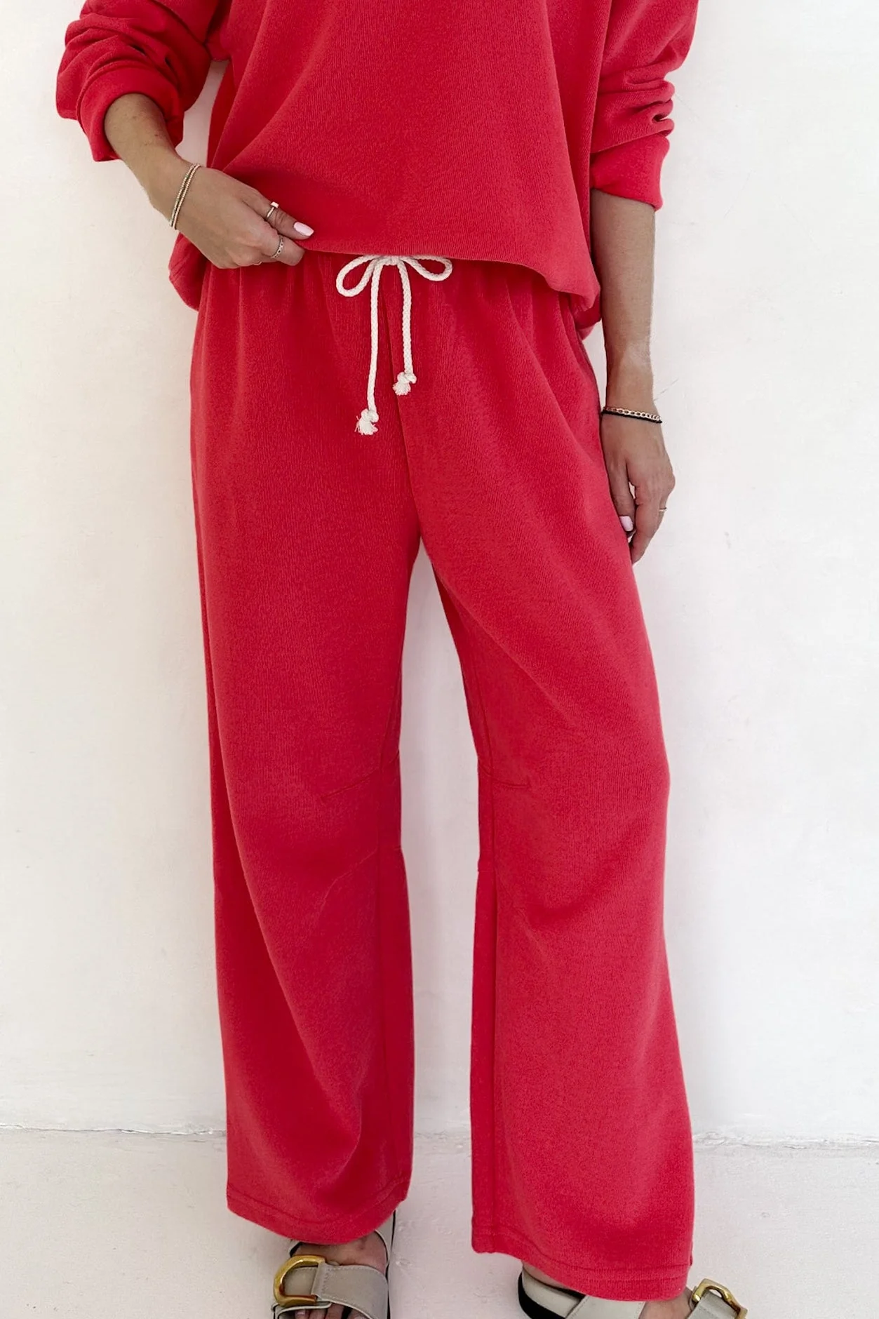 Sunkissed Rope Drawstring Pants in Papaya - Image 2