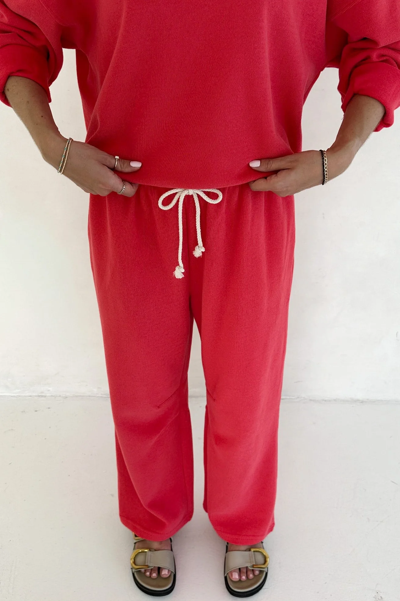 Sunkissed Rope Drawstring Pants in Papaya - Image 4