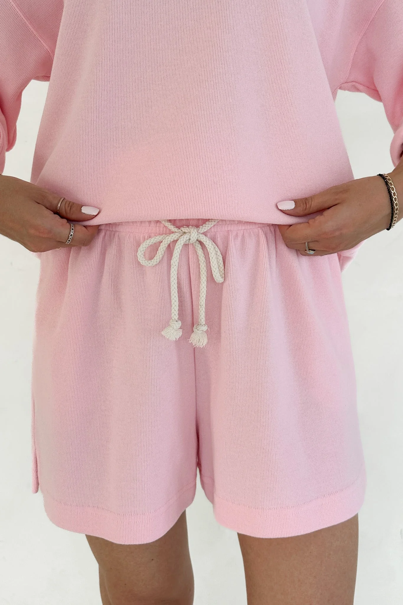 Sunkissed Rope Drawstring Shorts in Hibiscus