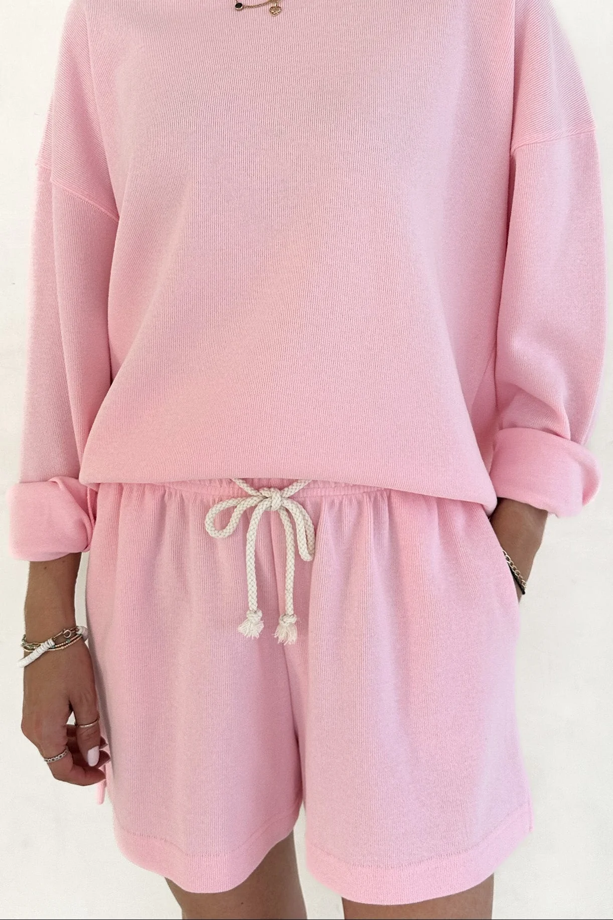Sunkissed Rope Drawstring Shorts in Hibiscus - Image 2