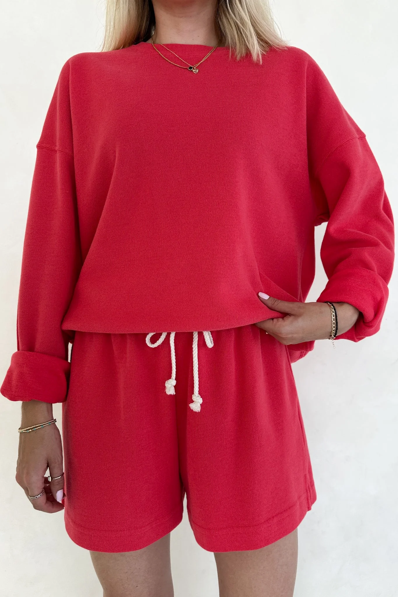 Sunkissed Rope Drawstring Shorts in Papaya - Image 7