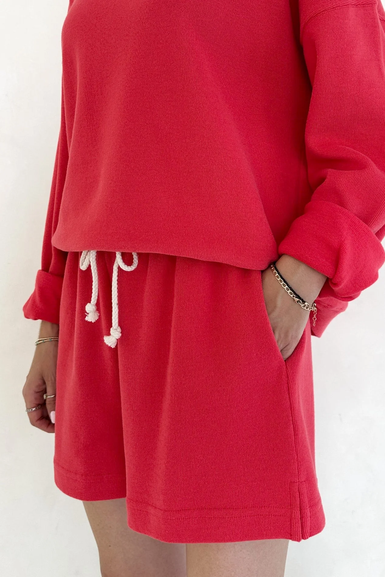 Sunkissed Rope Drawstring Shorts in Papaya - Image 9