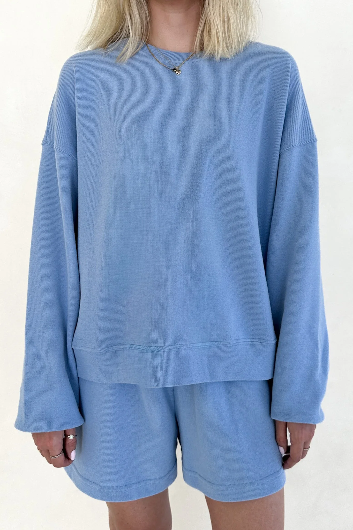 Sunkissed Slouchy Pullover Top in Bahama Blue - Image 2