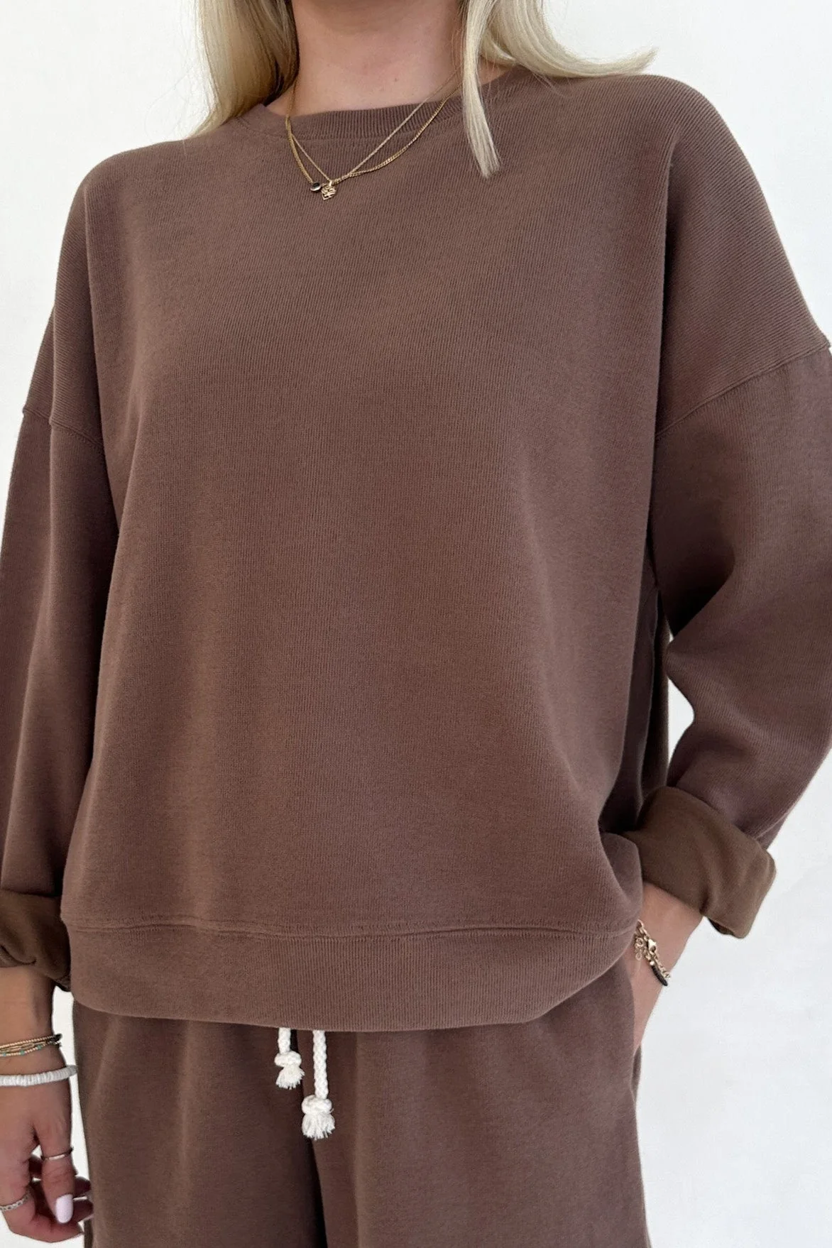 Sunkissed Slouchy Pullover Top in Cocoa - Image 6