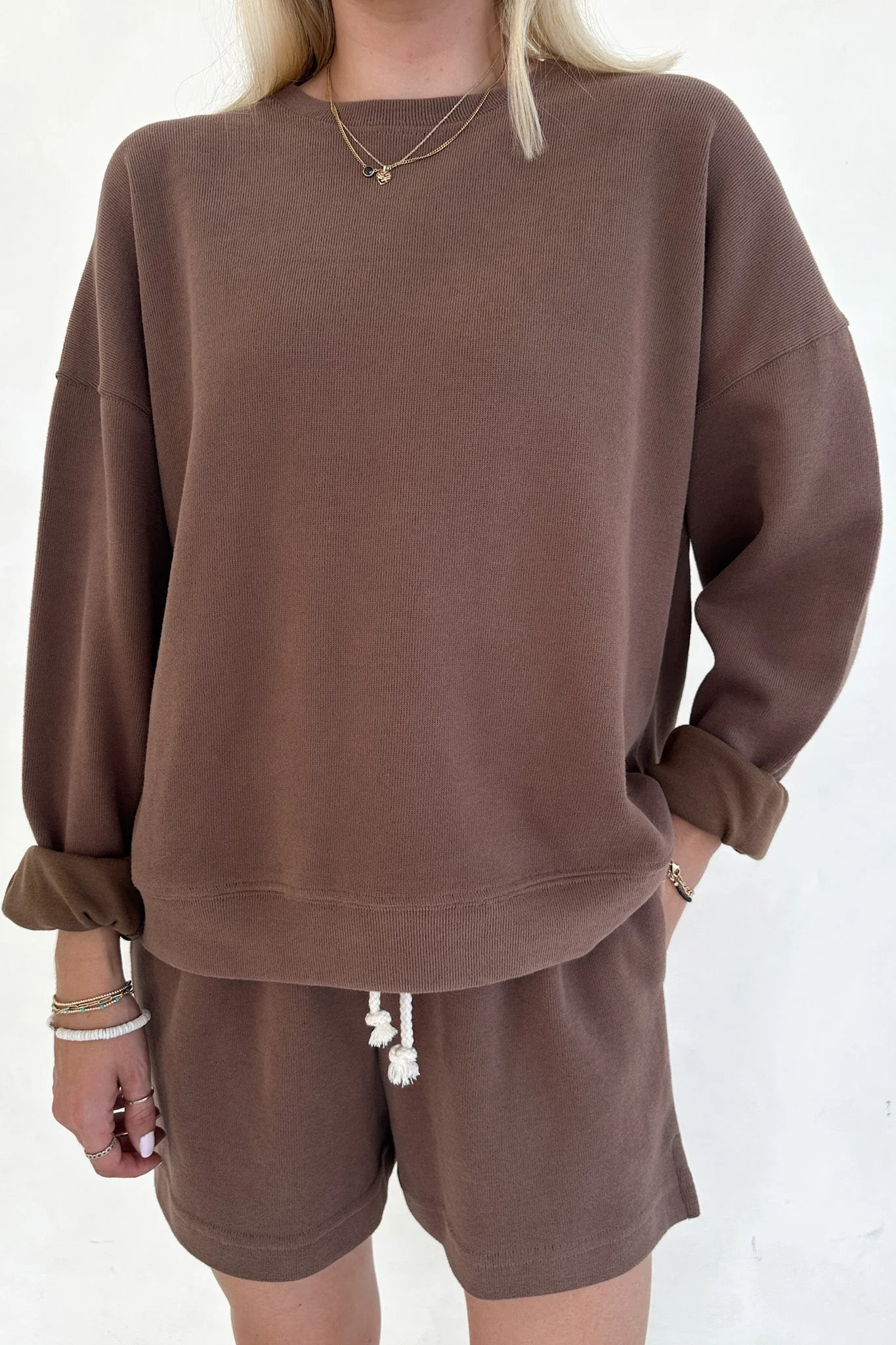 Sunkissed Slouchy Pullover Top in Cocoa - Image 7