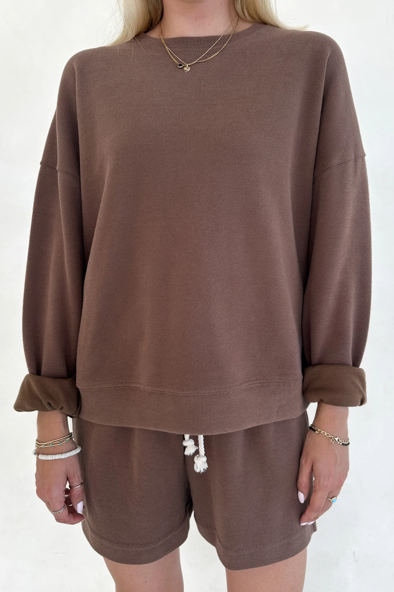 Sunkissed Slouchy Pullover Top in Cocoa - Image 8