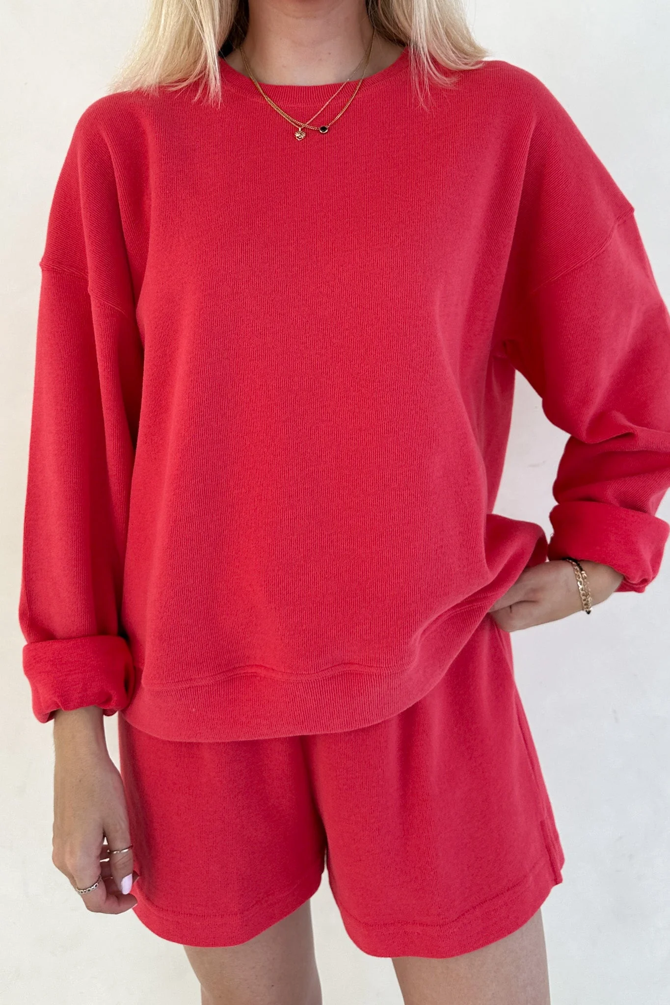 Sunkissed Slouchy Pullover Top in Papaya - Image 5