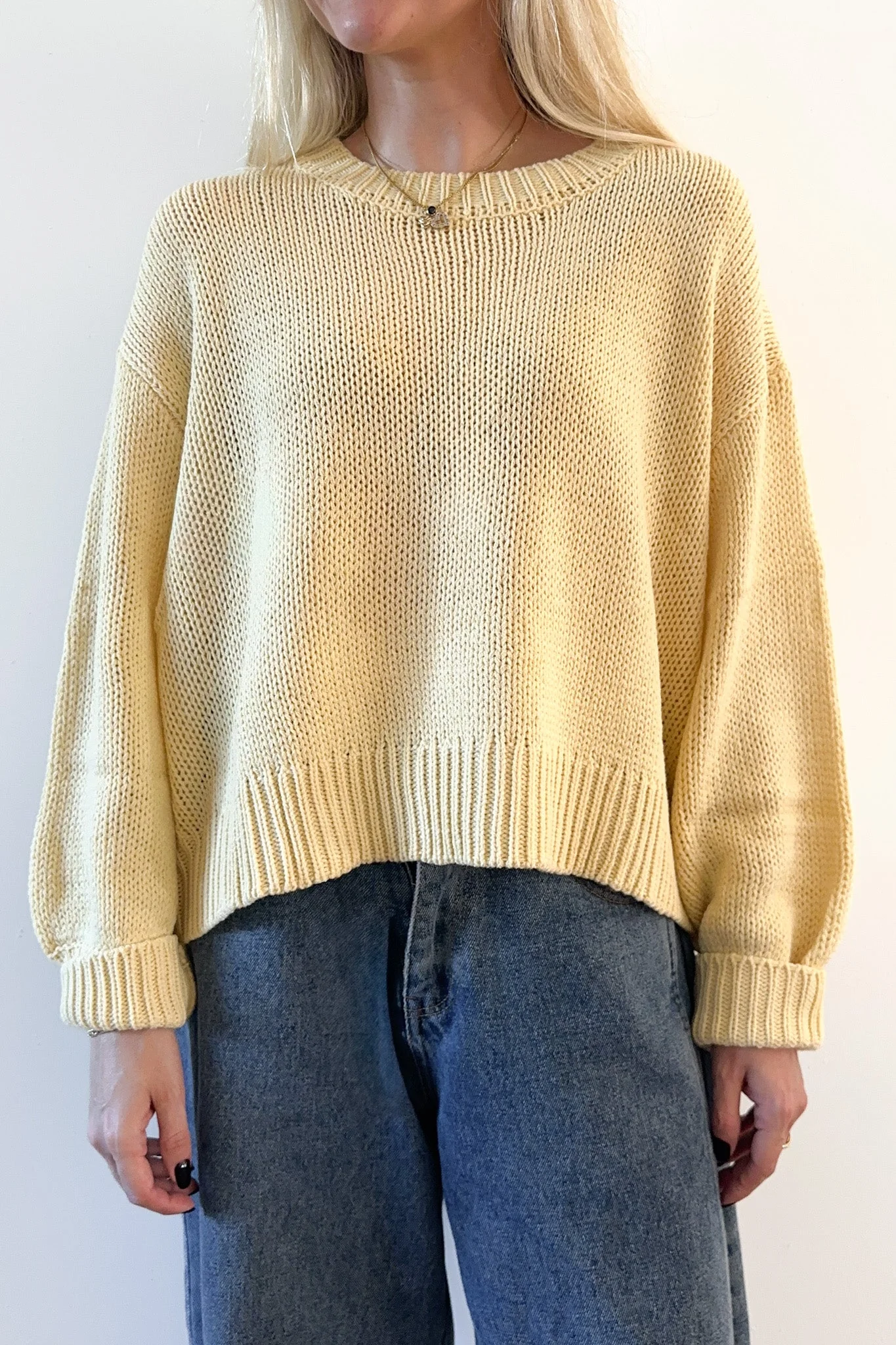 Sunny Balloon Sleeve Sweater Top - Image 3