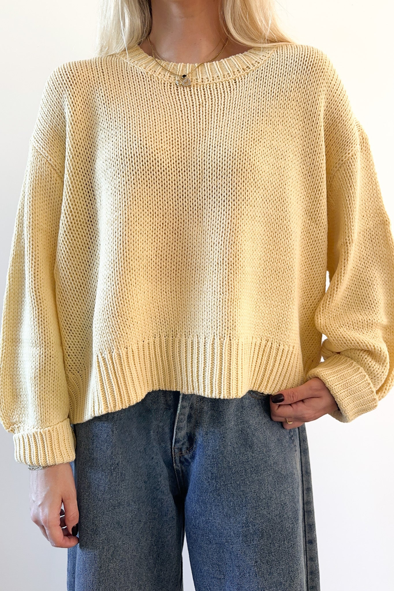 Sunny Balloon Sleeve Sweater Top - Image 4