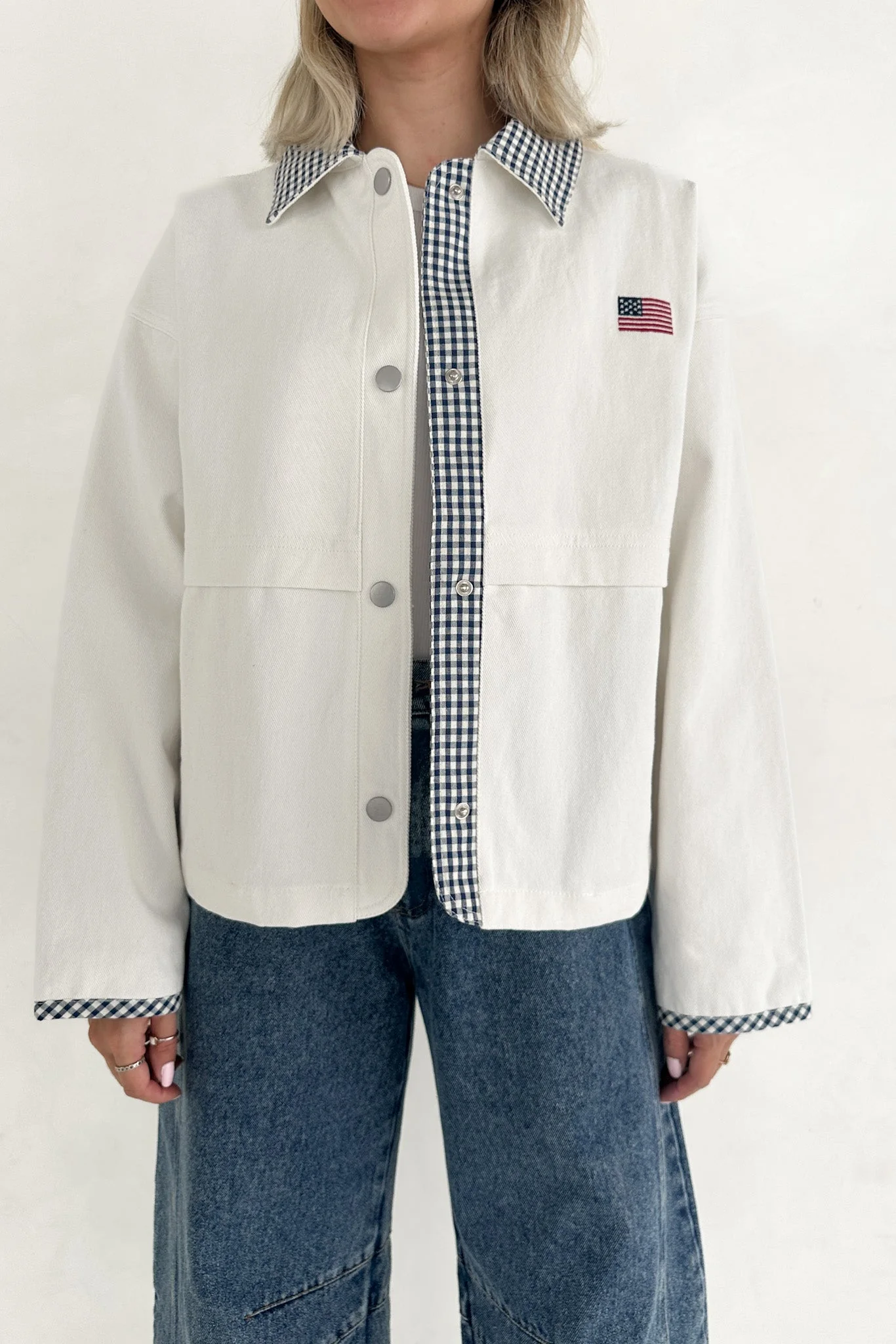 The Hudson Cotton Gingham Jacket - Image 3