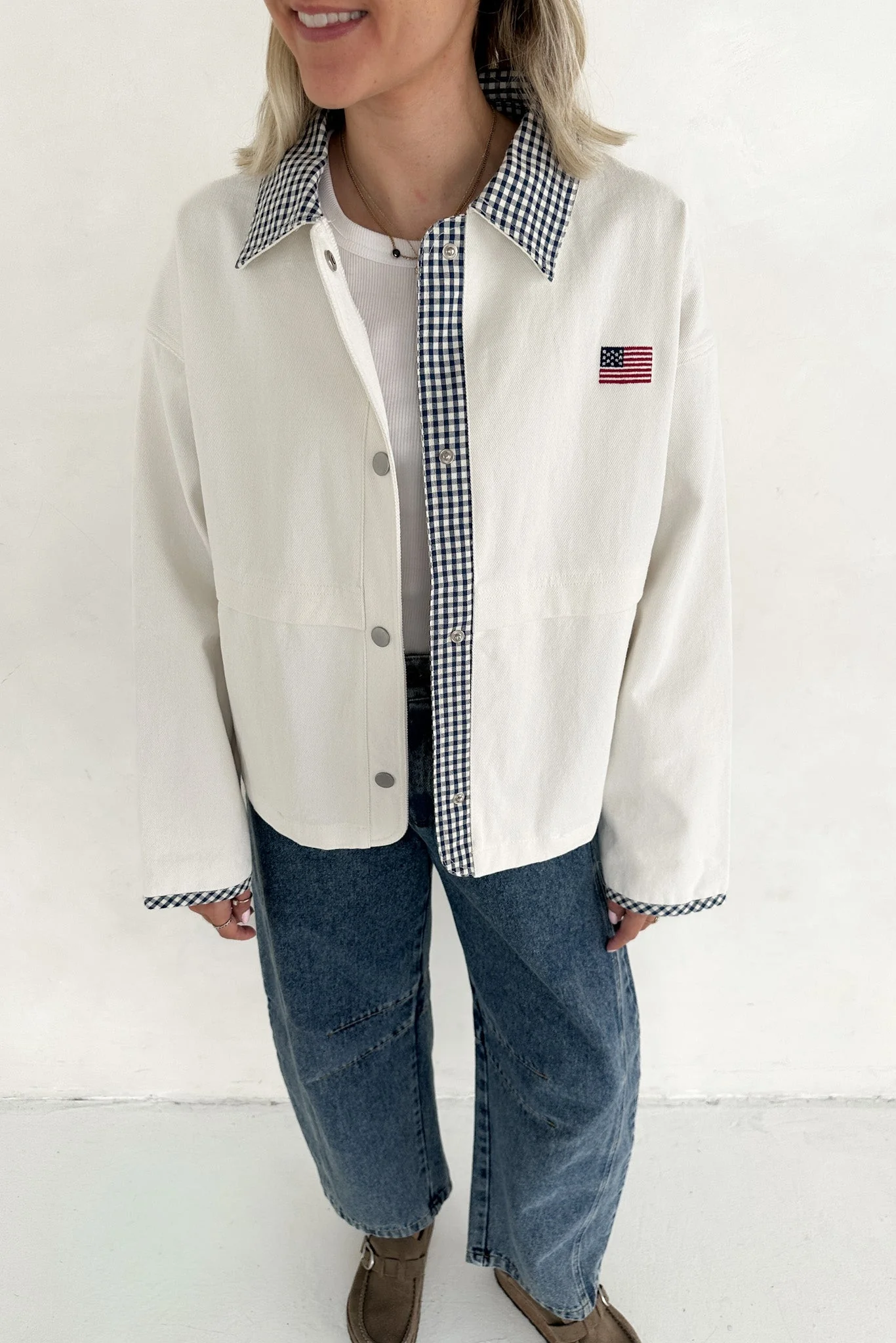 The Hudson Cotton Gingham Jacket - Image 6