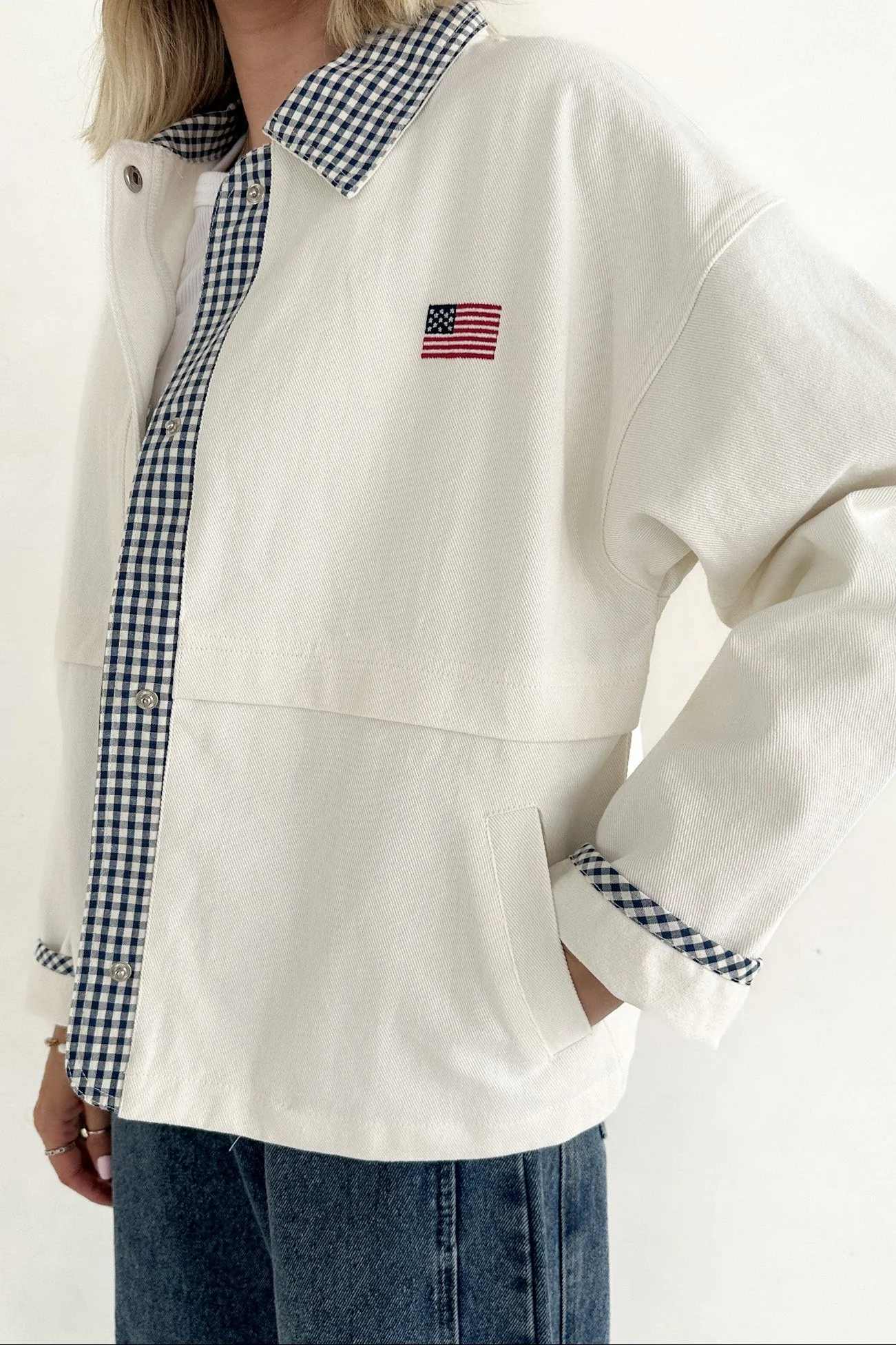 The Hudson Cotton Gingham Jacket - Image 7
