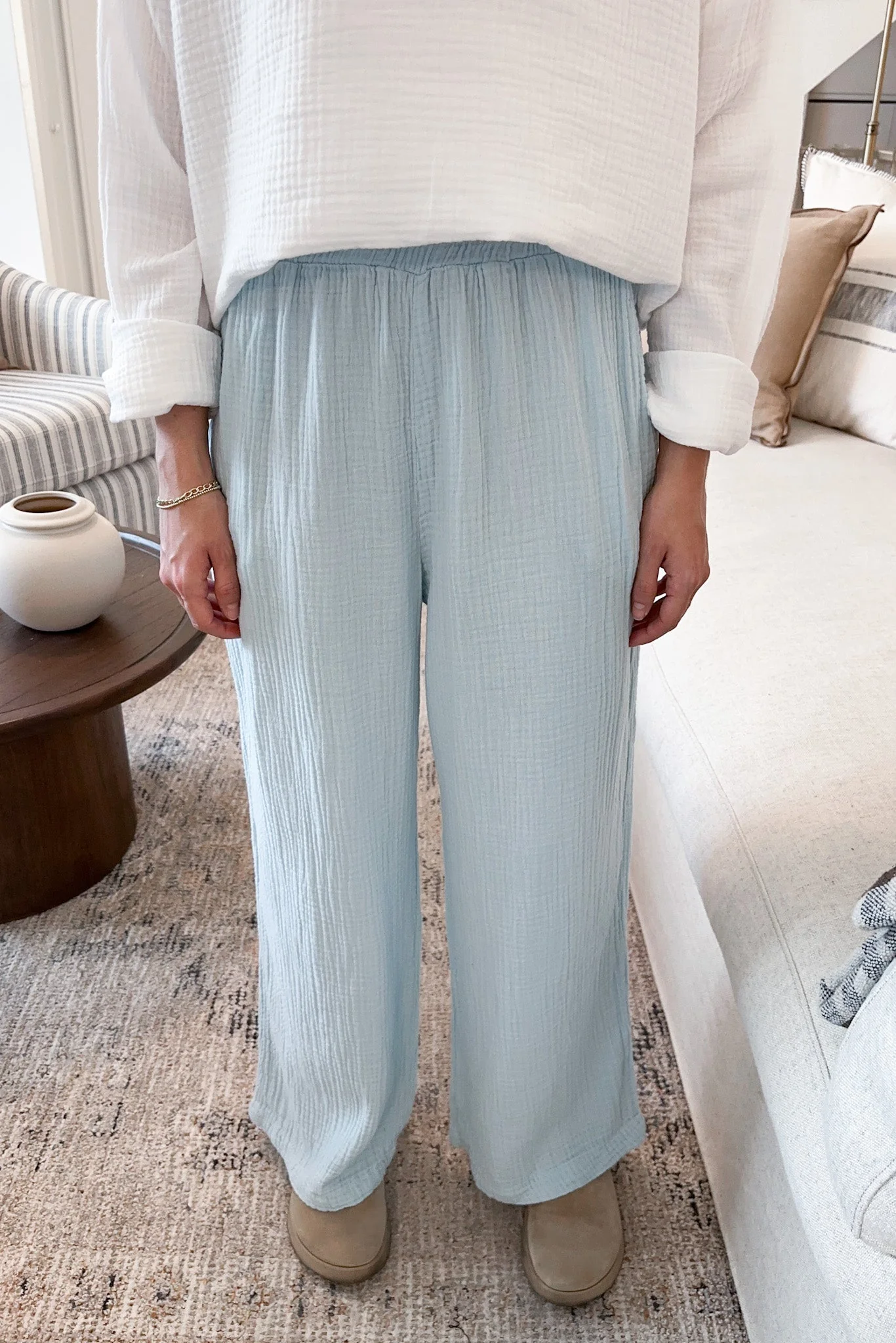 Tulum Cotton Pants in Surf Blue - Image 6