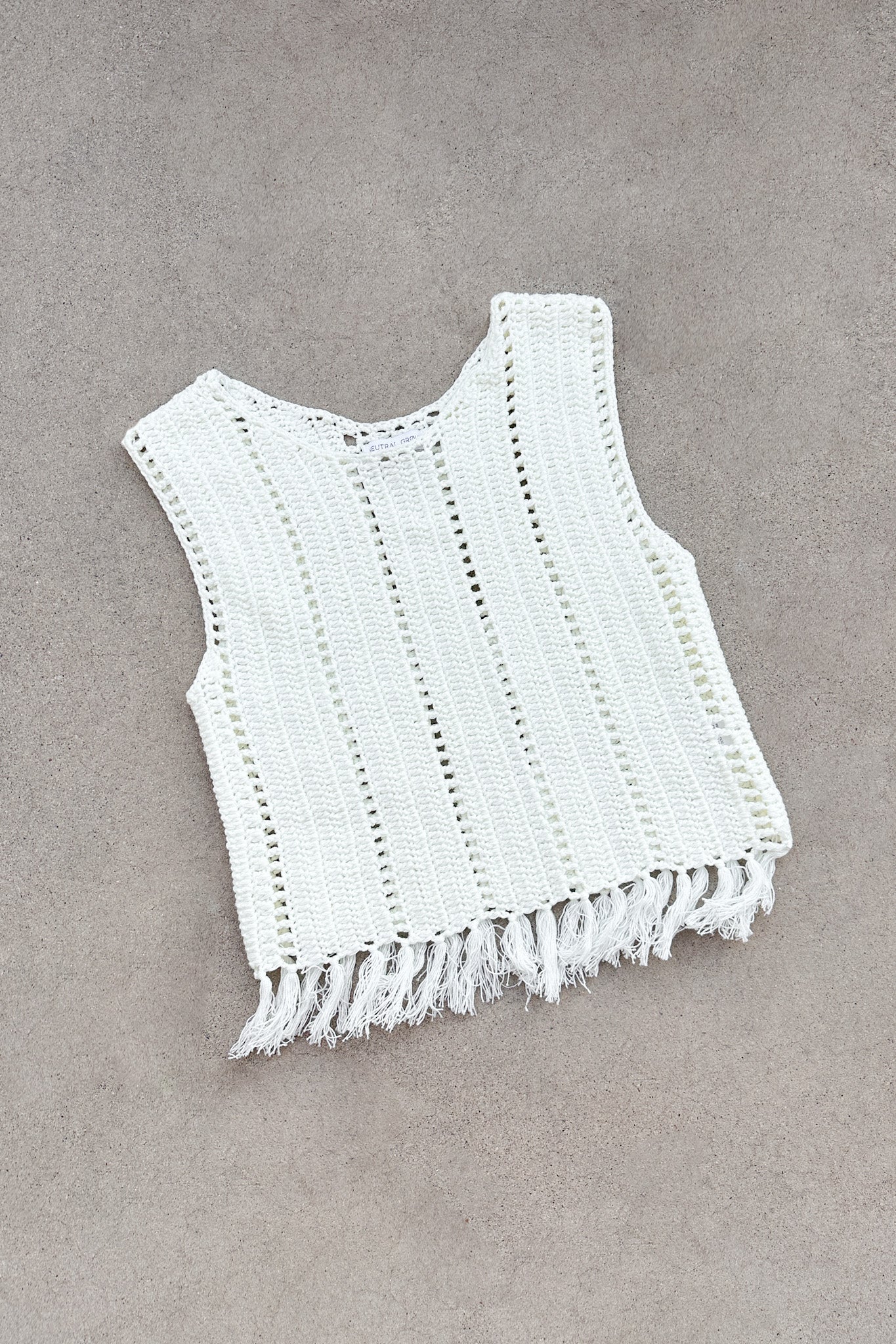 Tulum Fringe Detail Crochet Top - Image 3