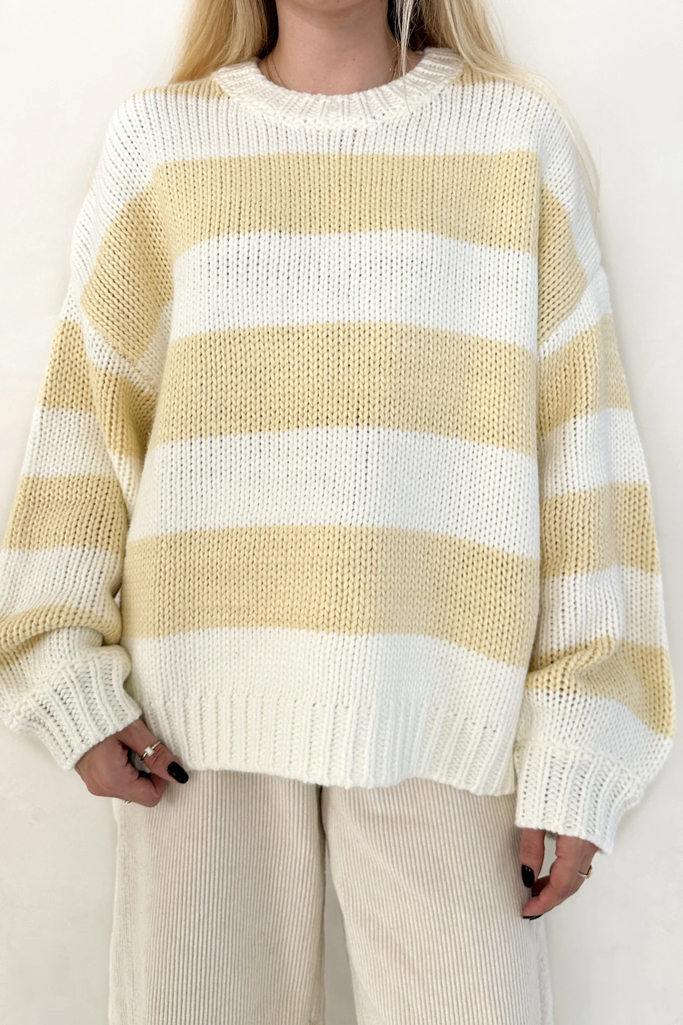Walking on Sunshine Striped Knit Sweater - Image 2