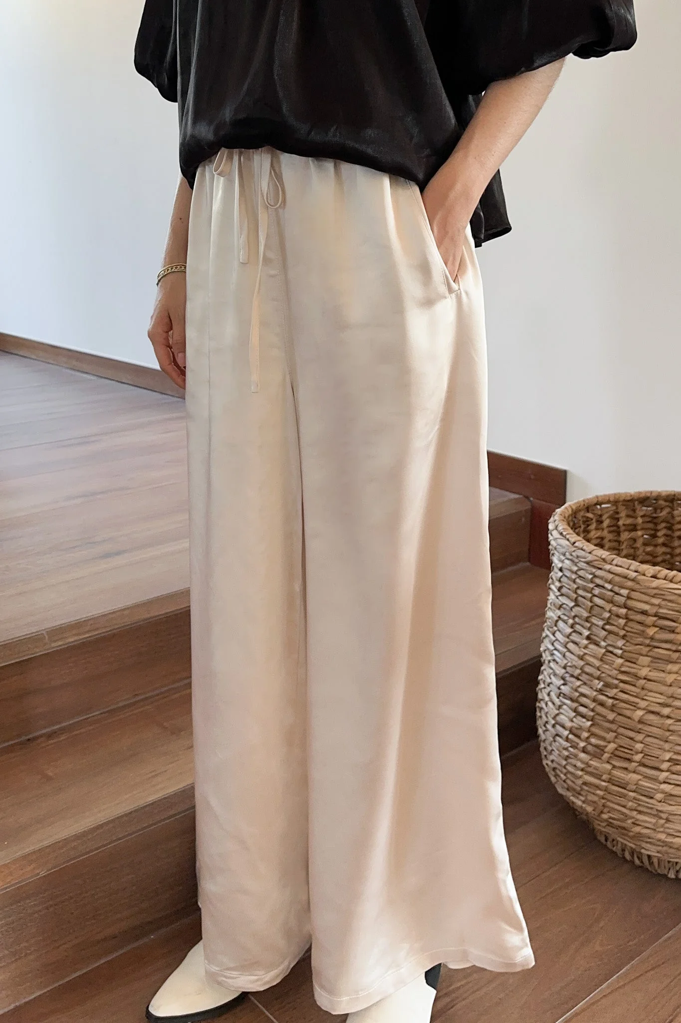 Night Out Satin Wide Leg Pants - Image 2