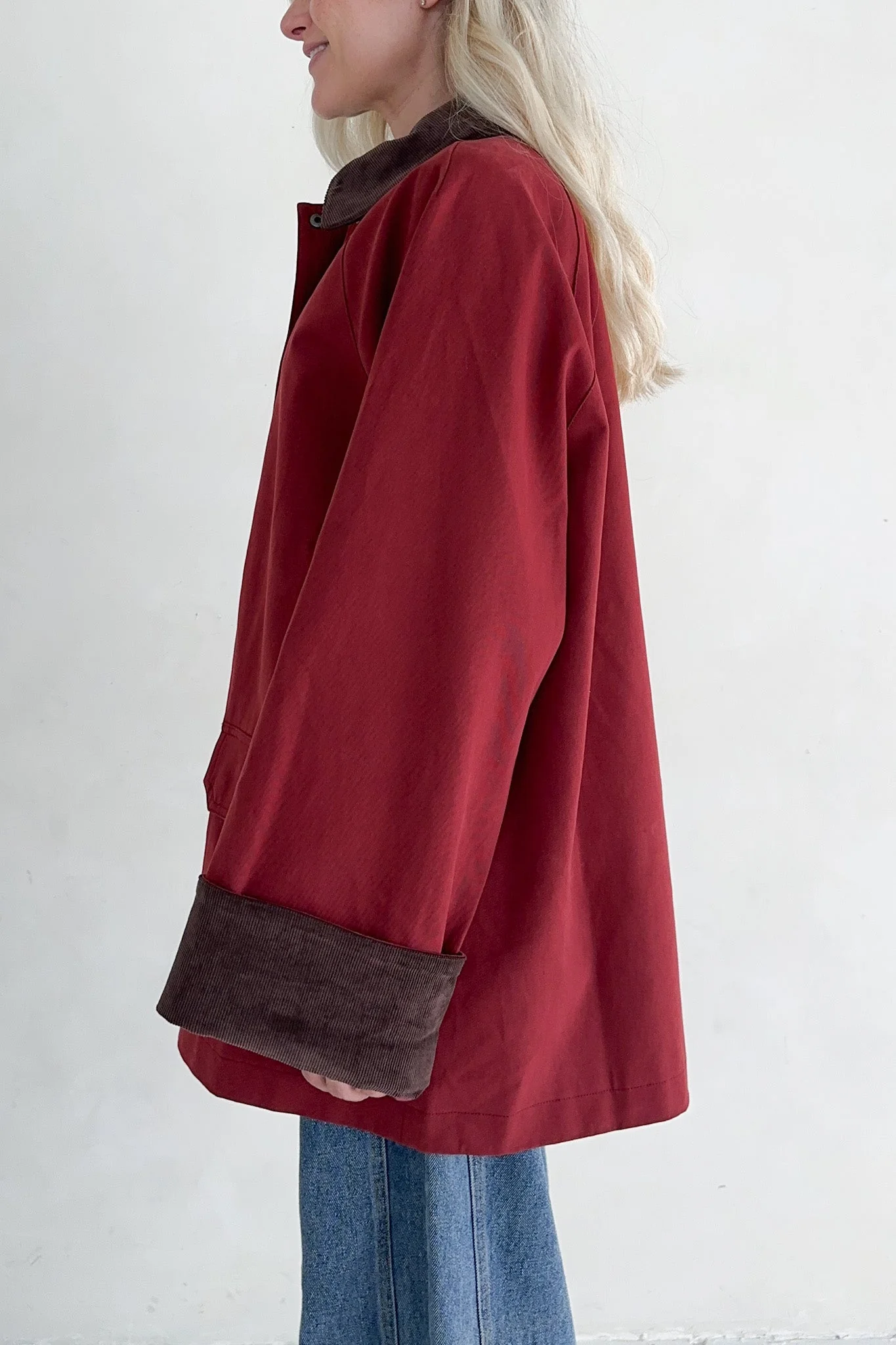 Windsor Corduroy Detail Barn Jacket in Sienna - Image 5